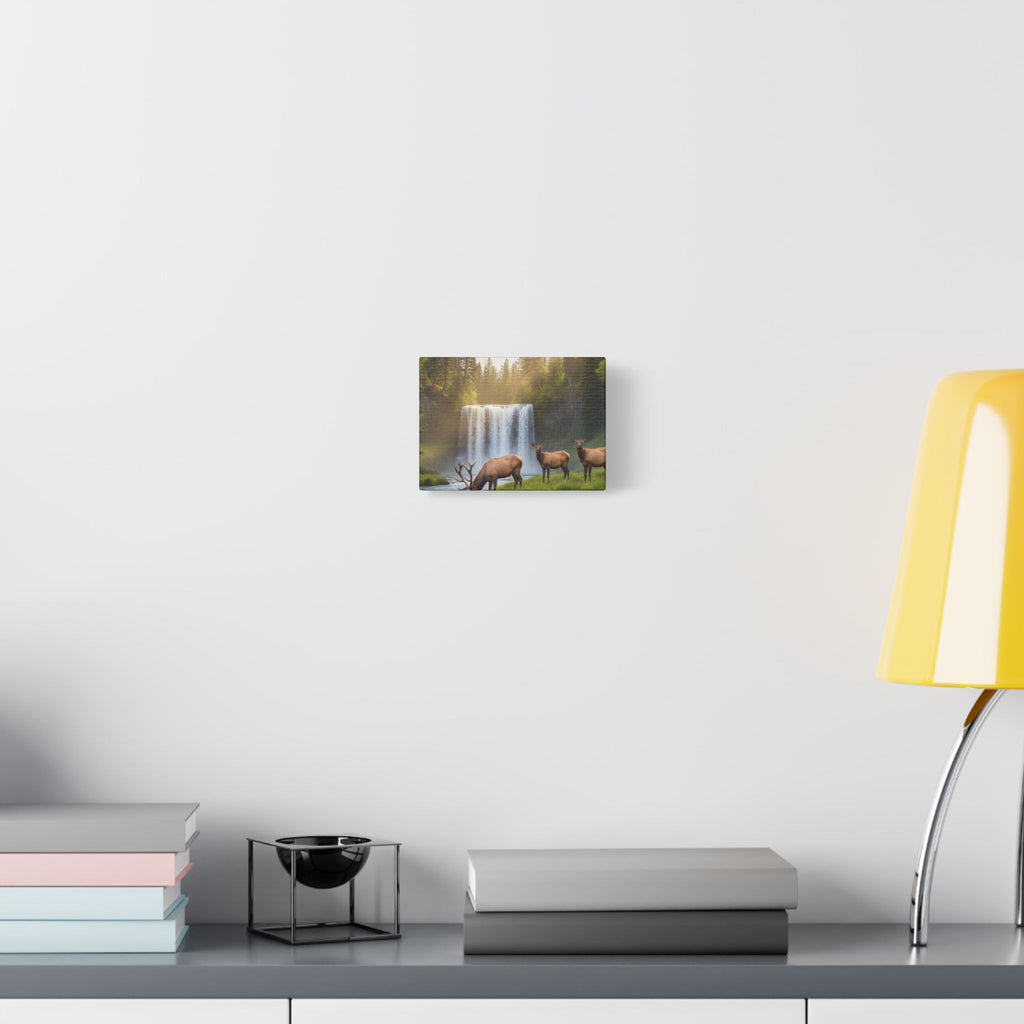 Waterfall Elk Canvas