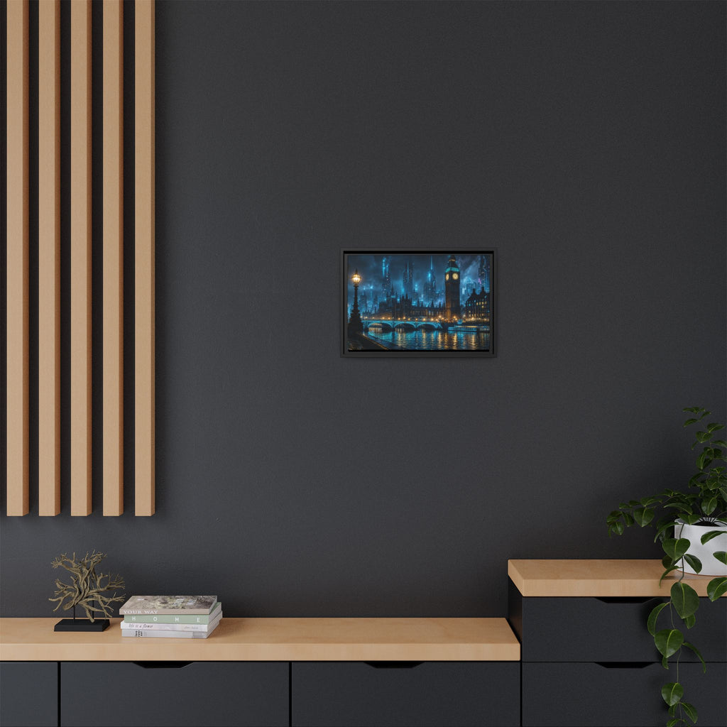 London Thames Night Canvas Wall Art Print Ready to Hang