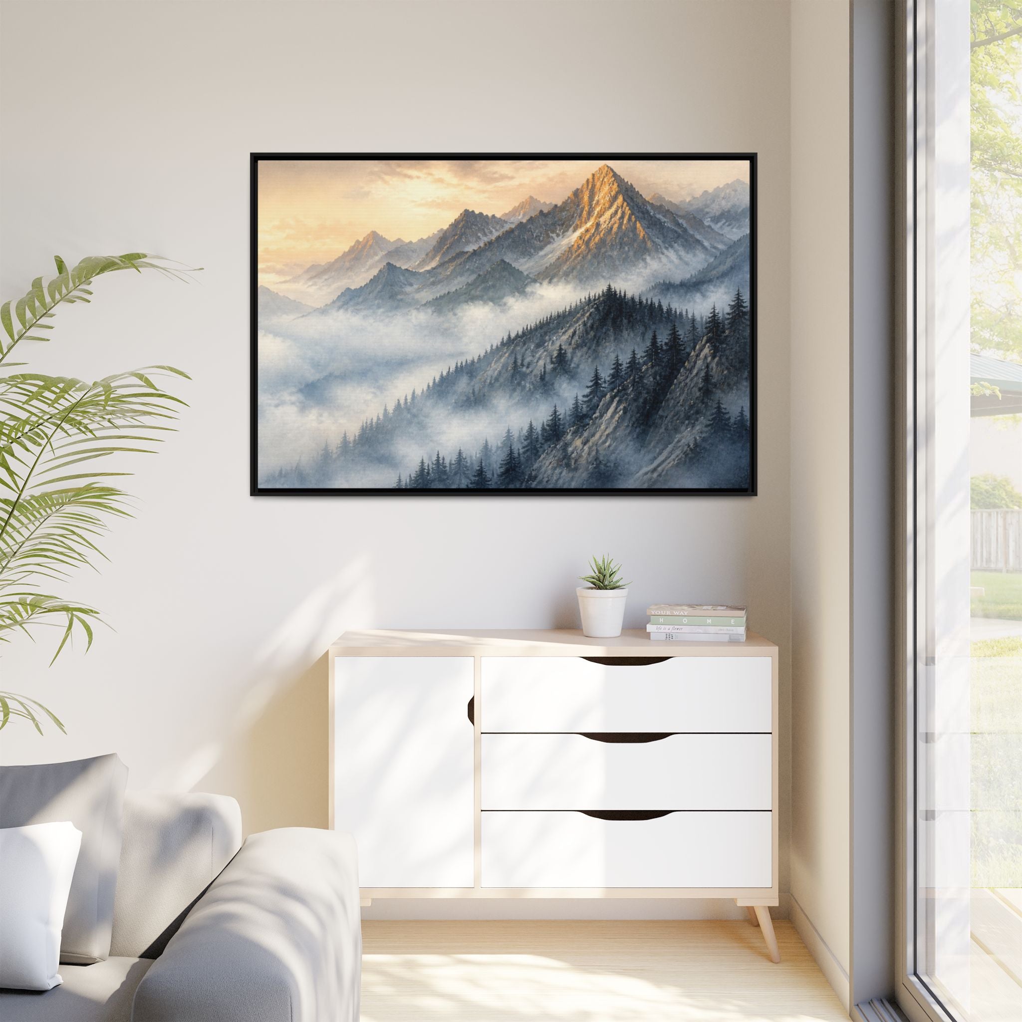 Rockies Fog Ridge Canvas Wall Art Print Ready to Hang