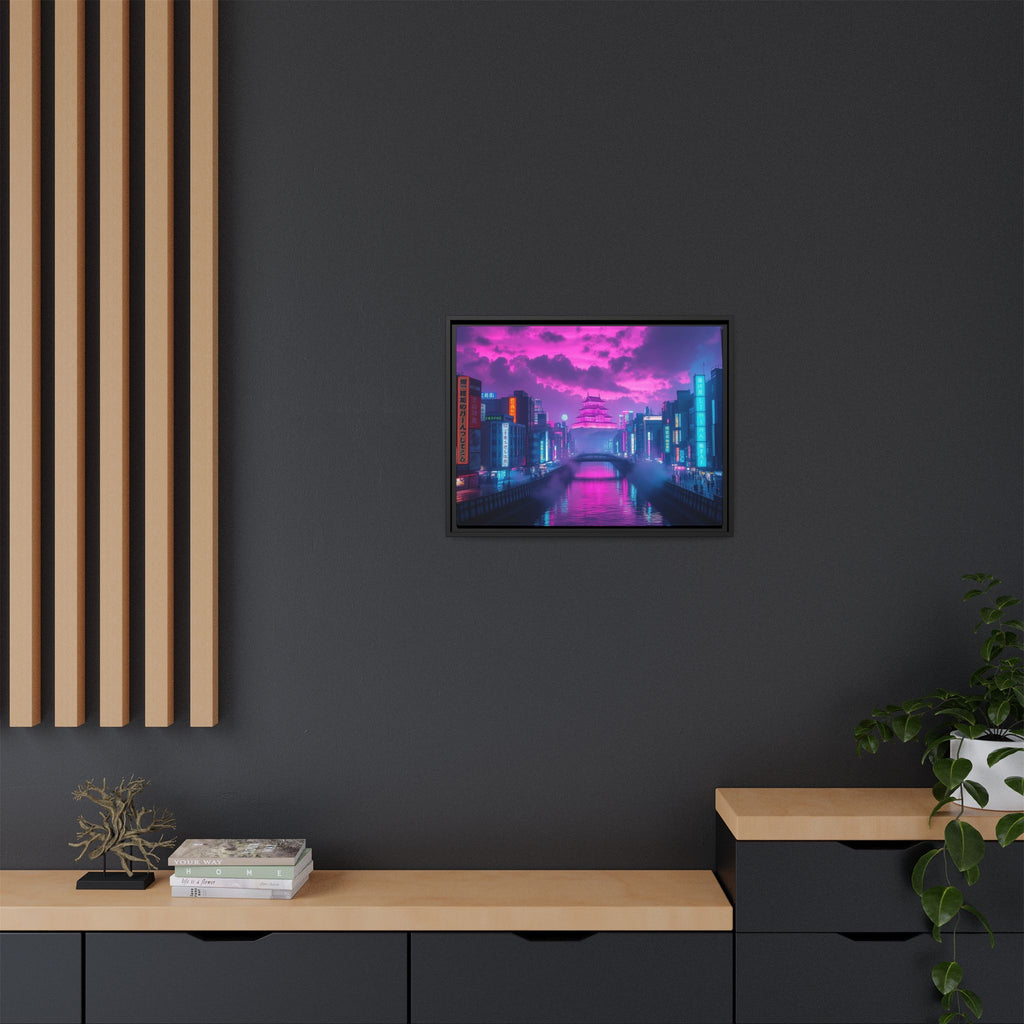 Osaka Neon Night Canvas Wall Art Print Ready to Hang