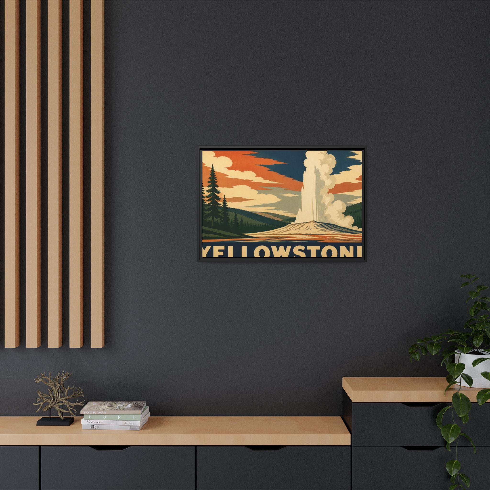 Yellowstone Vintage Travel Poster Canvas Wall Art Print Ready to Hang