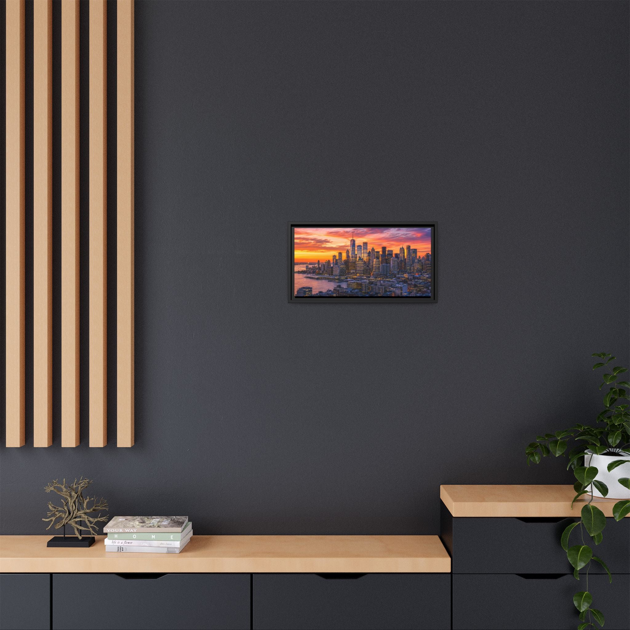 New York City Stunning — Vibrant Skyline Sunset Canvas Wall Art