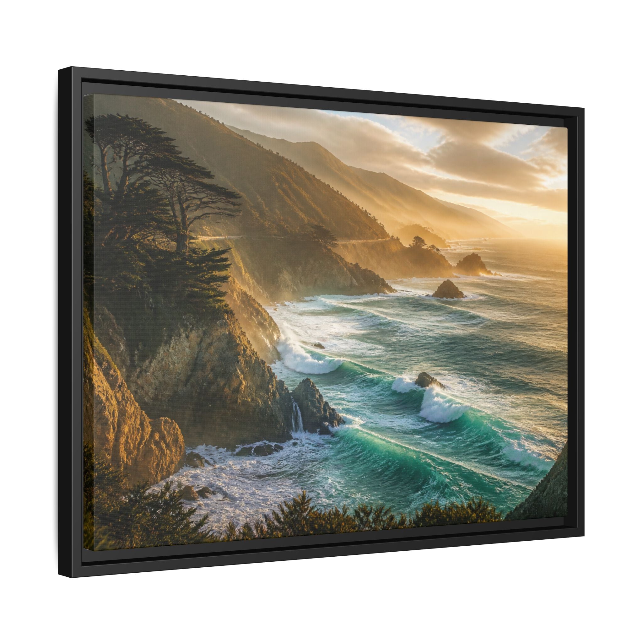 Big Sur Coastal Waves Canvas Wall Art Print Ready to Hang