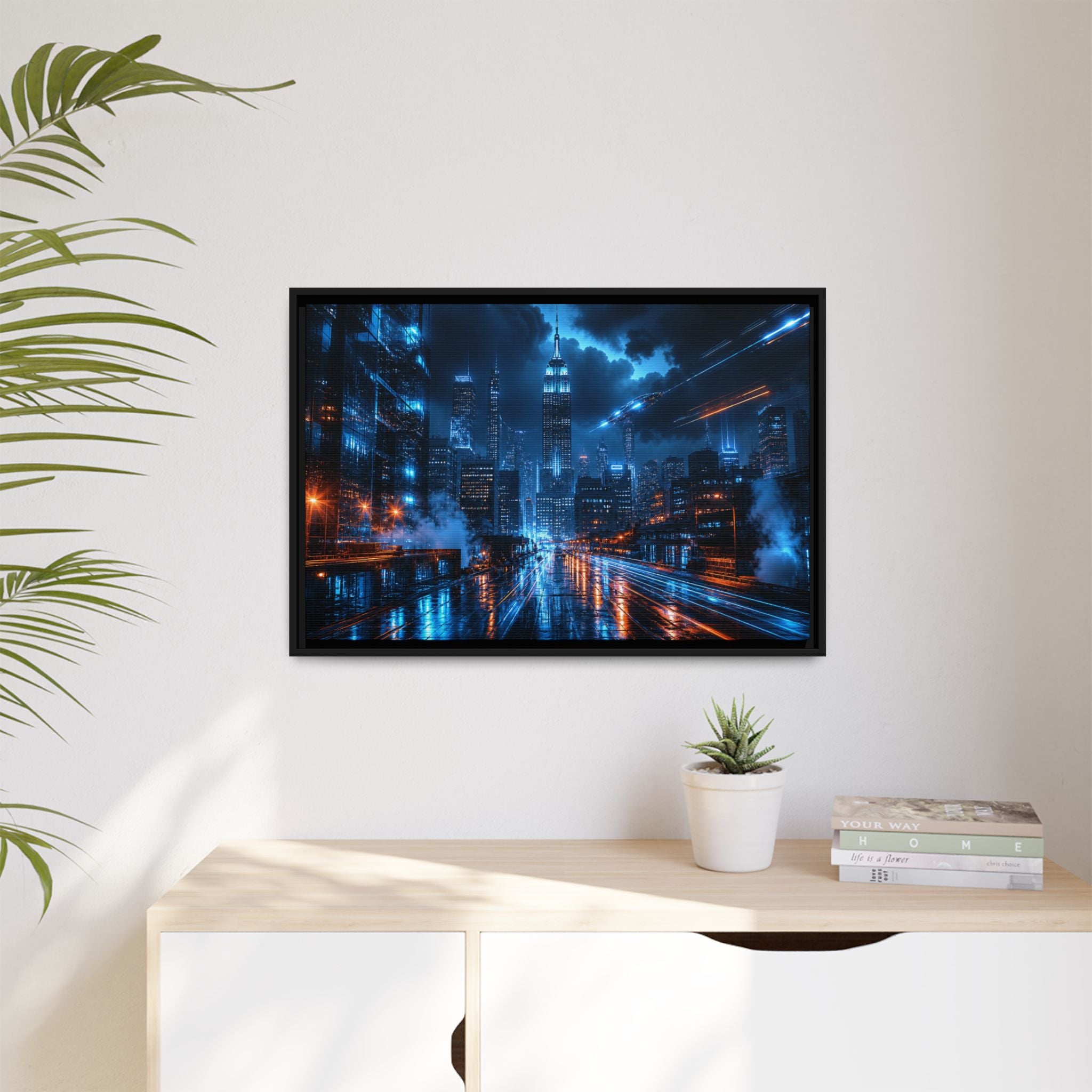 New York City Night Canvas Wall Art Print Ready to Hang
