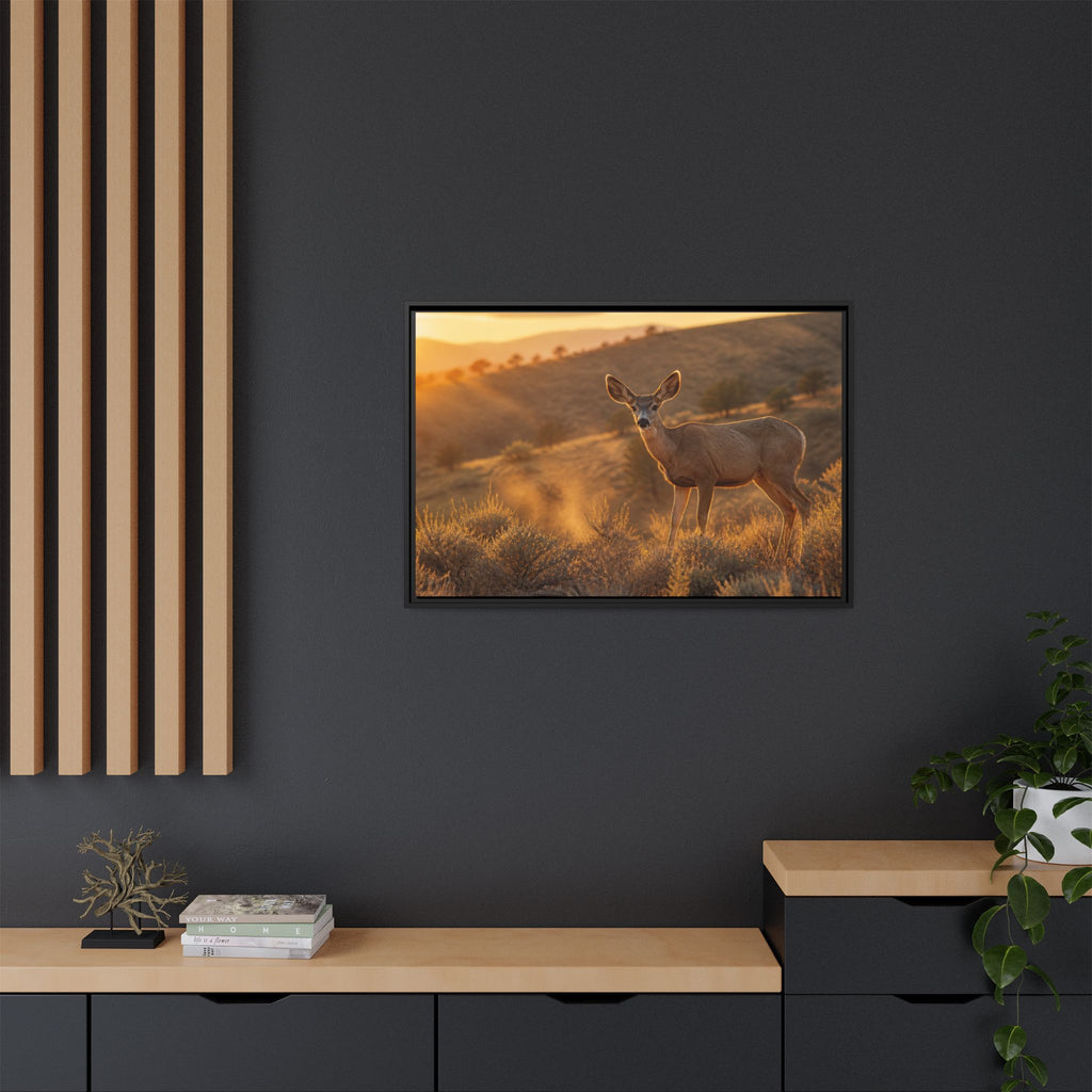 Mule Deer Golden Hour Canvas Wall Art Print Ready to Hang