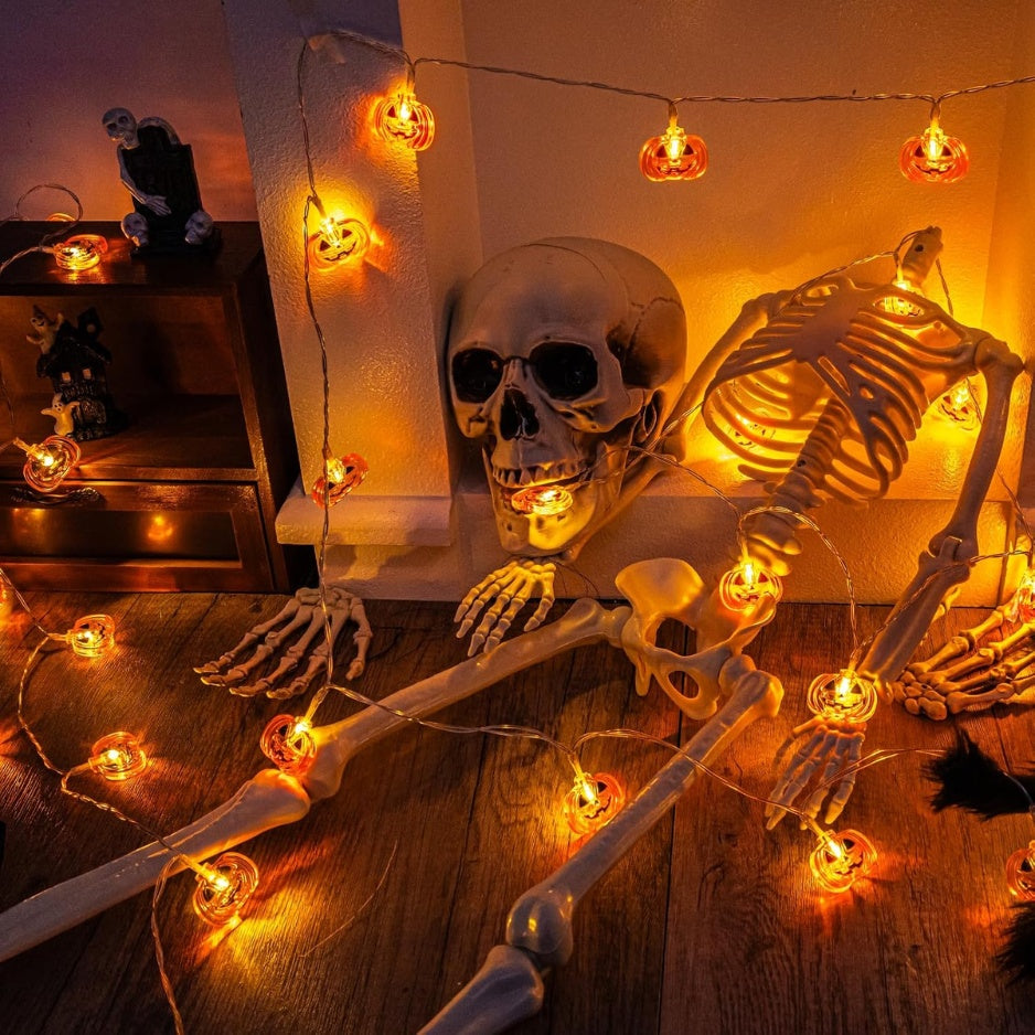 Halloween Lights Pumkin Lights 10FT 20LED With Timer 8 Modes Battery Operated