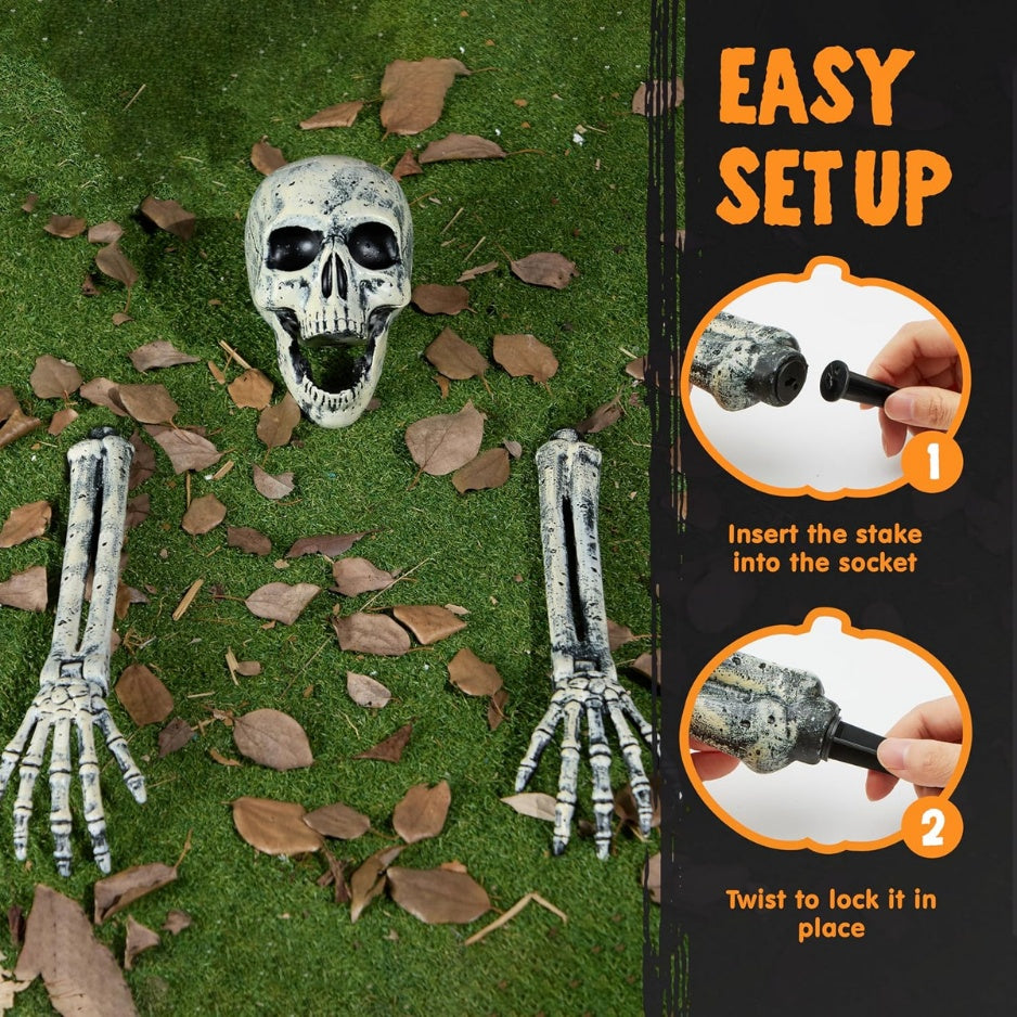 Halloween Skeleton Decorations Outdoor, Realistic Looking Skeleton Yard Stakes
