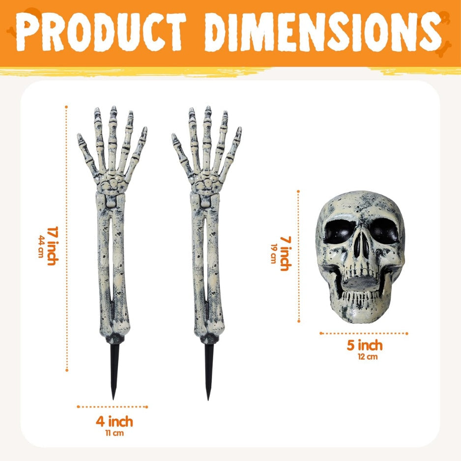 Halloween Skeleton Decorations Outdoor, Realistic Looking Skeleton Yard Stakes