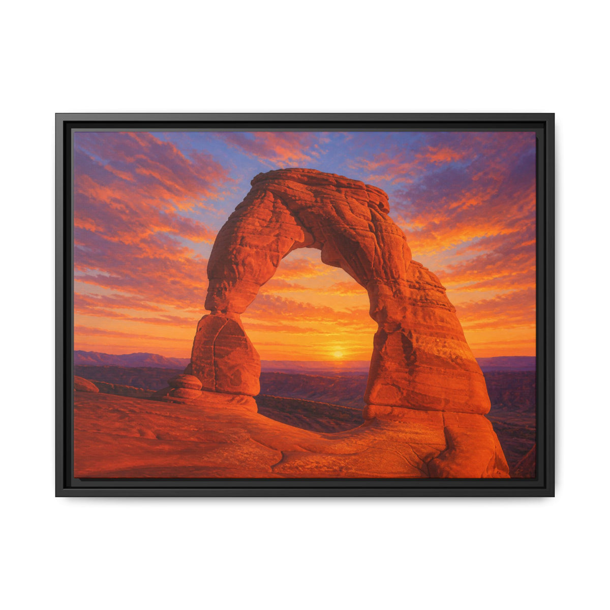 Delicate Arch Sunset Canvas Wall Art Print Ready to Hang