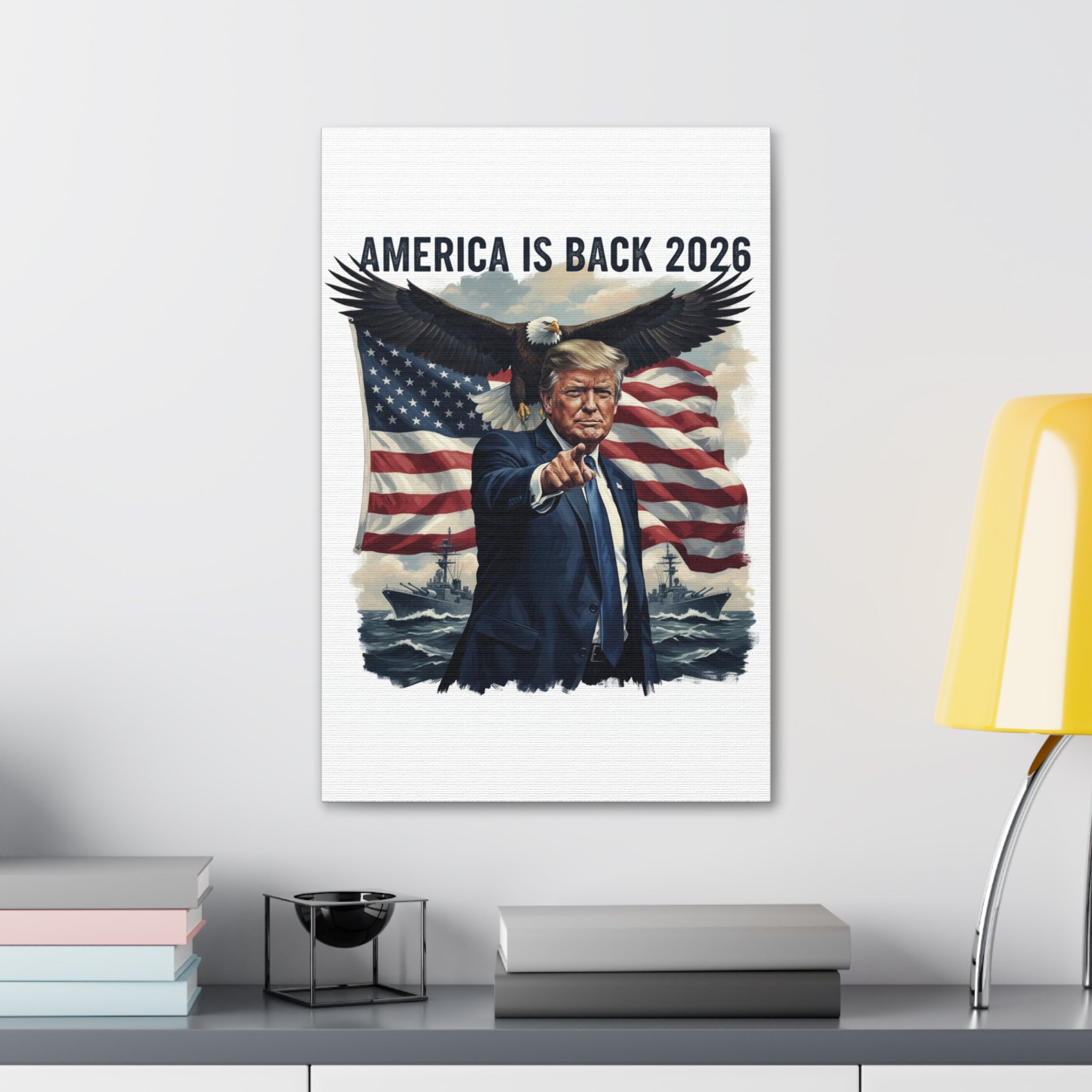 Patriotic 'America Is Back 2026' Canvas Wall Art