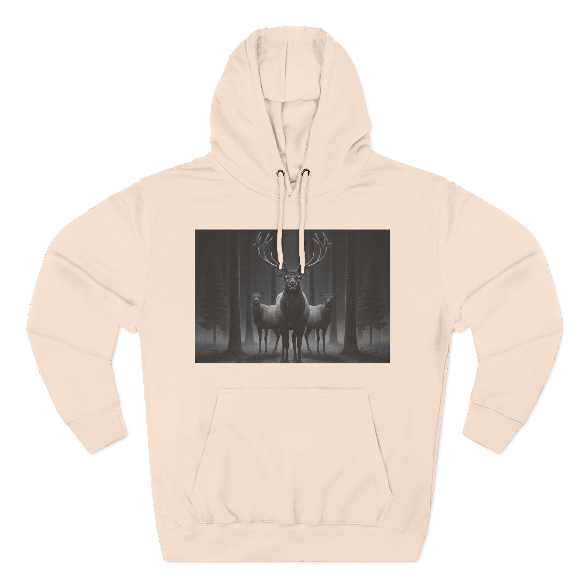 Mystic Stag Hoodie — Dark Forest Elk Trio Graphic Fleece