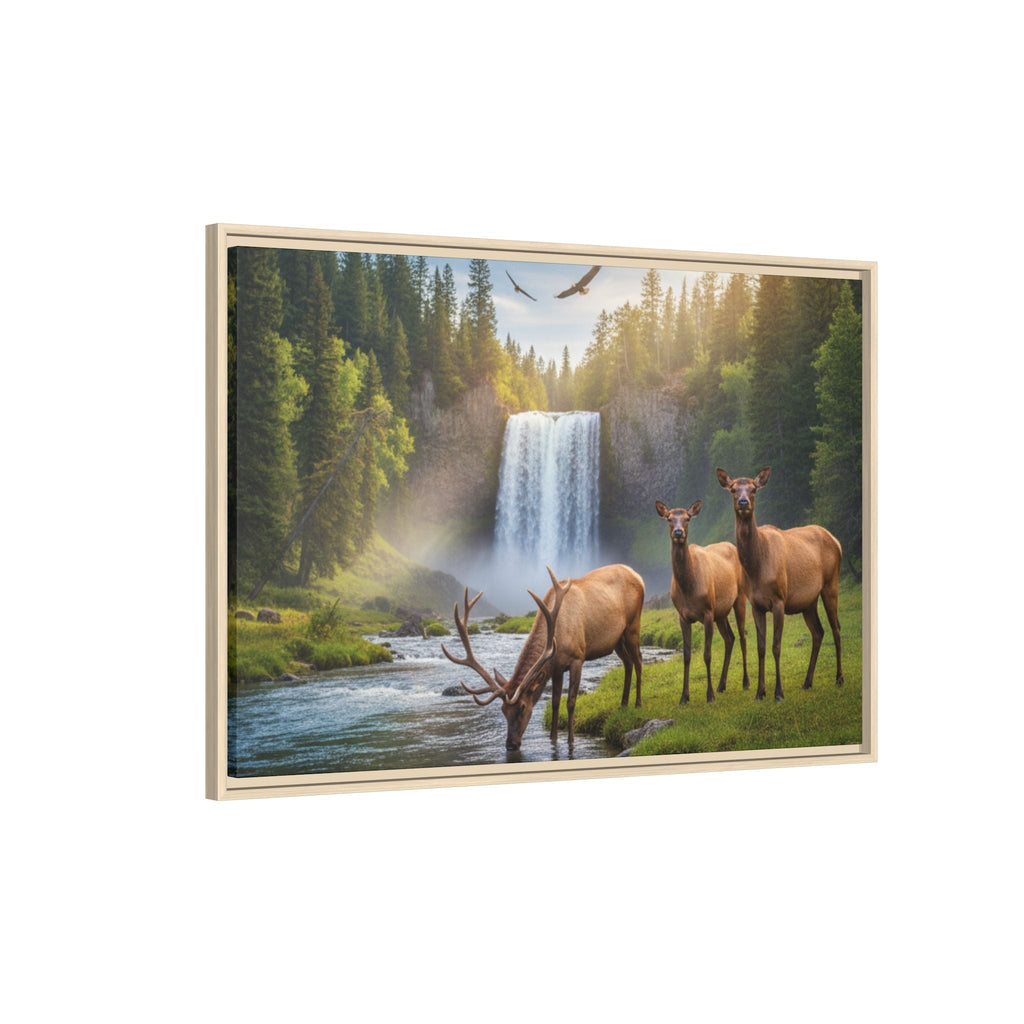 Elk Forest Landscape Wall Art - Eagles Flying - Stunning
