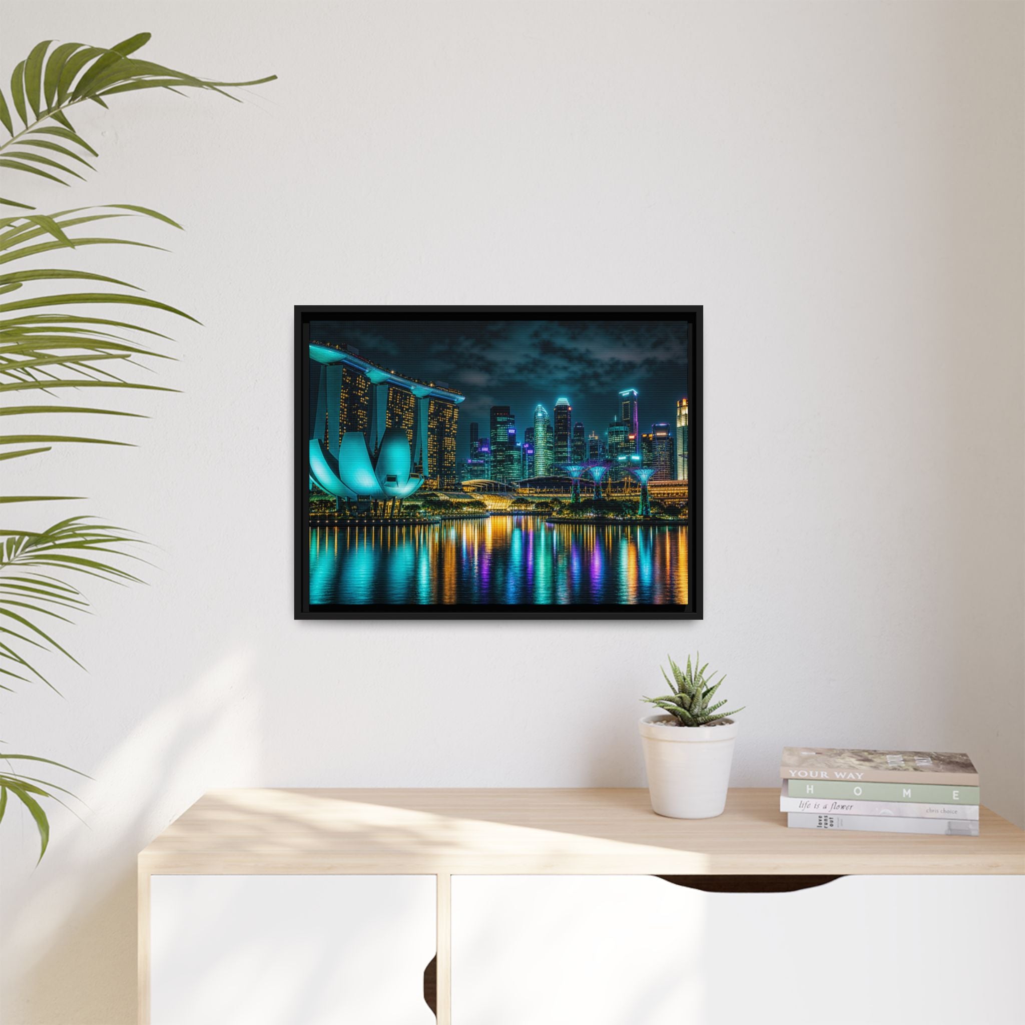 Singapore Marina Bay Night Canvas Wall Art Print Ready to Hang