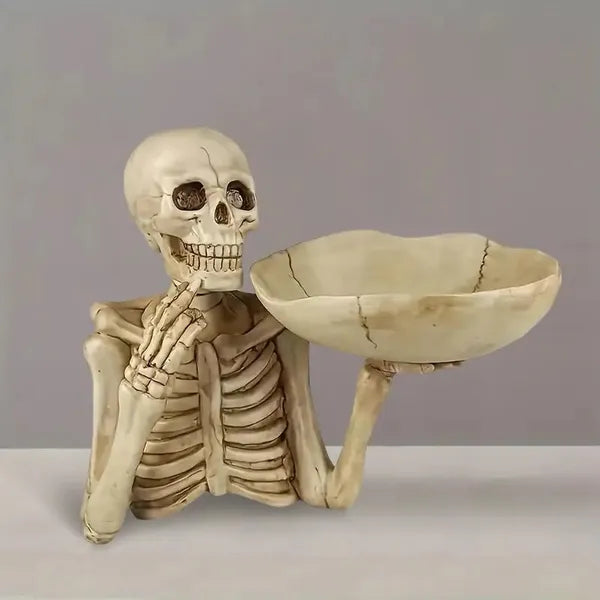 Skull Storage Tray, Halloween Decor, Resin Material, Vivid Skeleton Shape