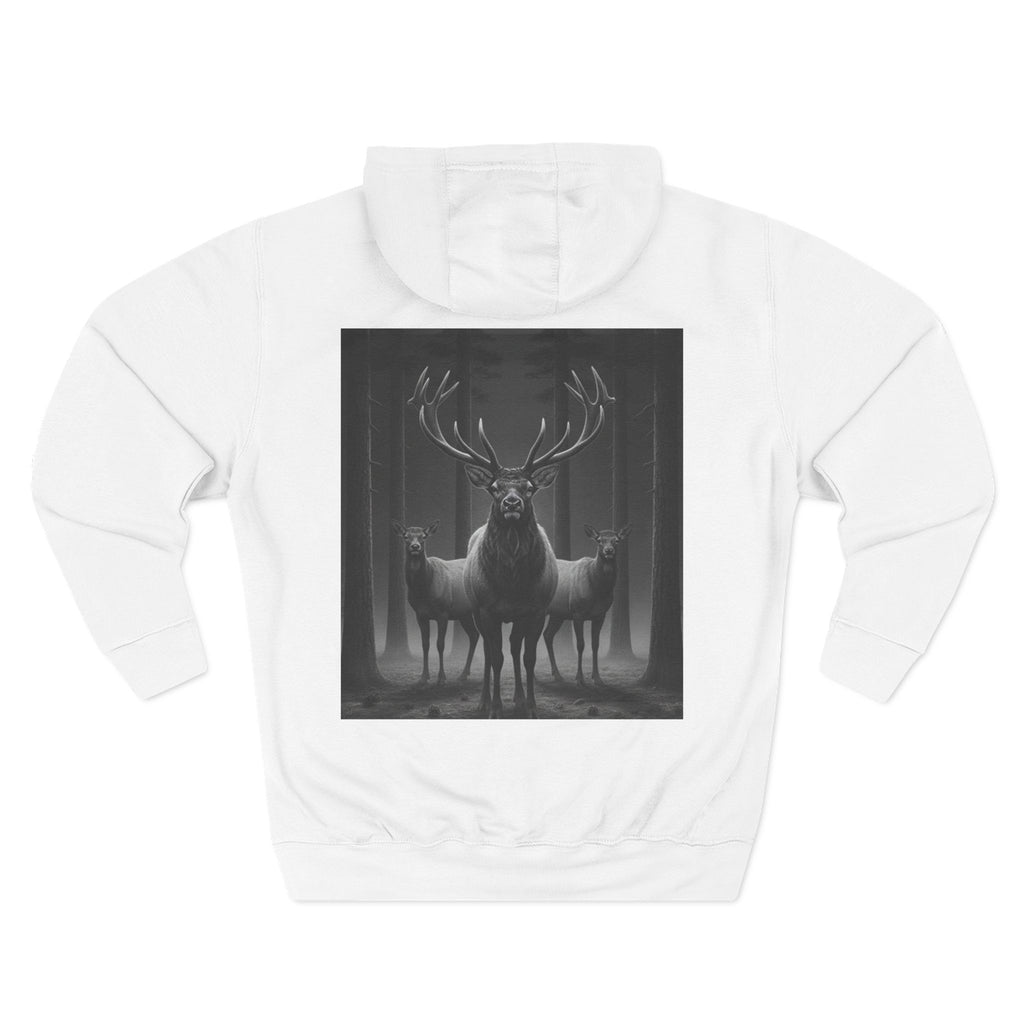 Mystic Stag Hoodie — Dark Forest Elk Trio Graphic Fleece