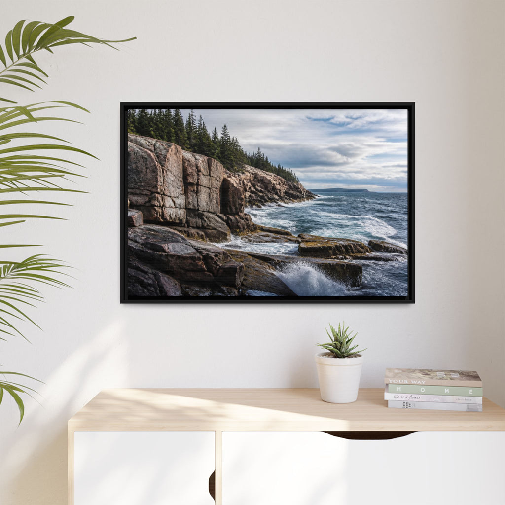 Acadia Shore Waves Canvas Wall Art Print Ready to Hang