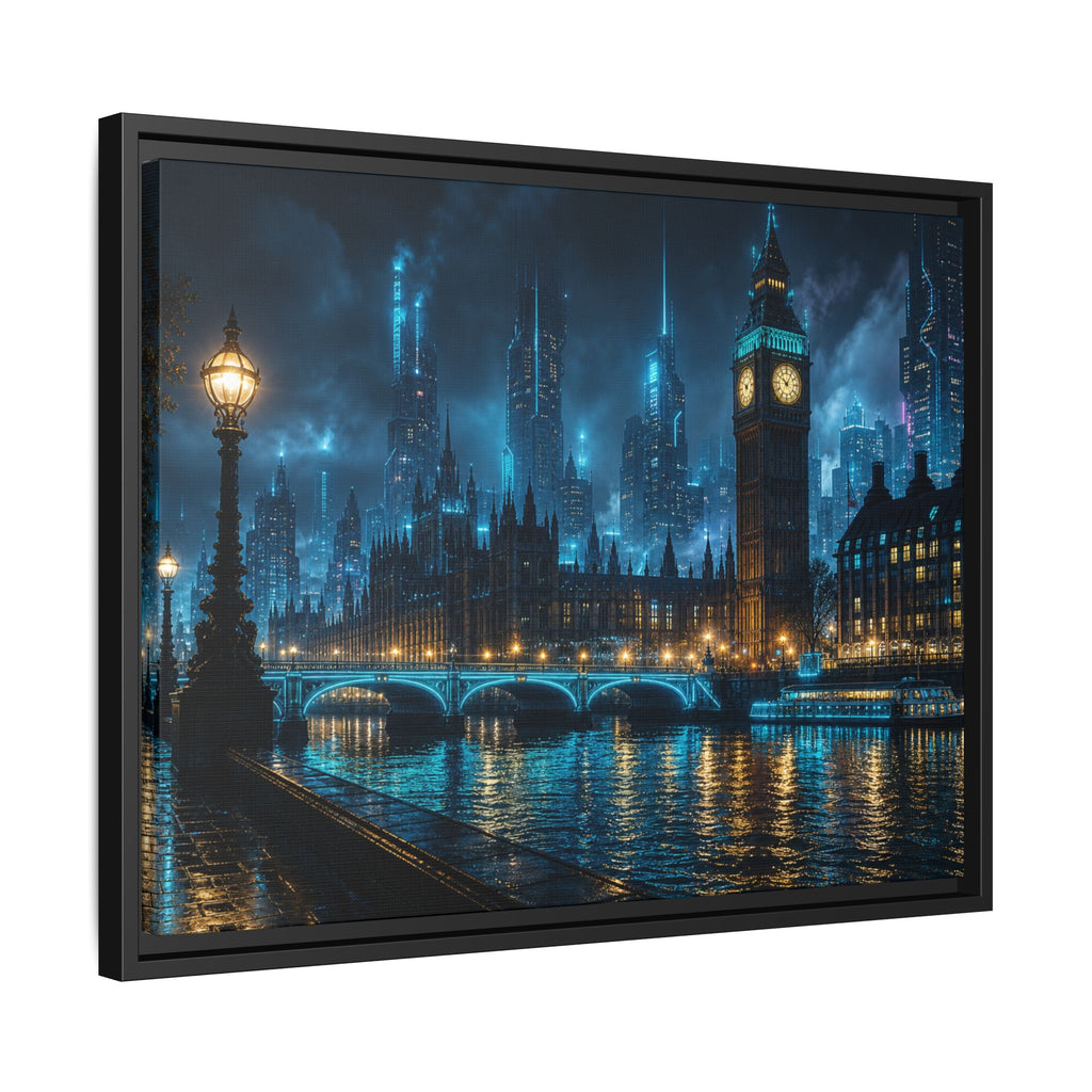 London Thames Night Canvas Wall Art Print Ready to Hang