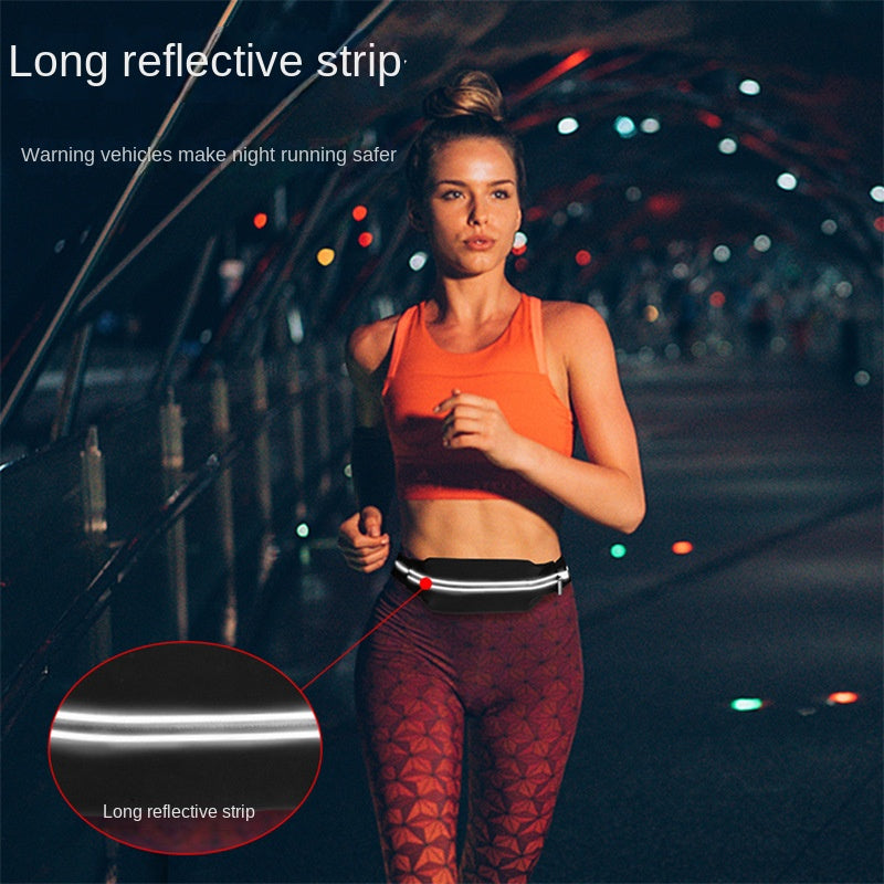 Sports waist packaging, mobile phone, men's and women's outdoor running waist bag, elastic and close fitting storage, waterproof and fashionable, not shaking