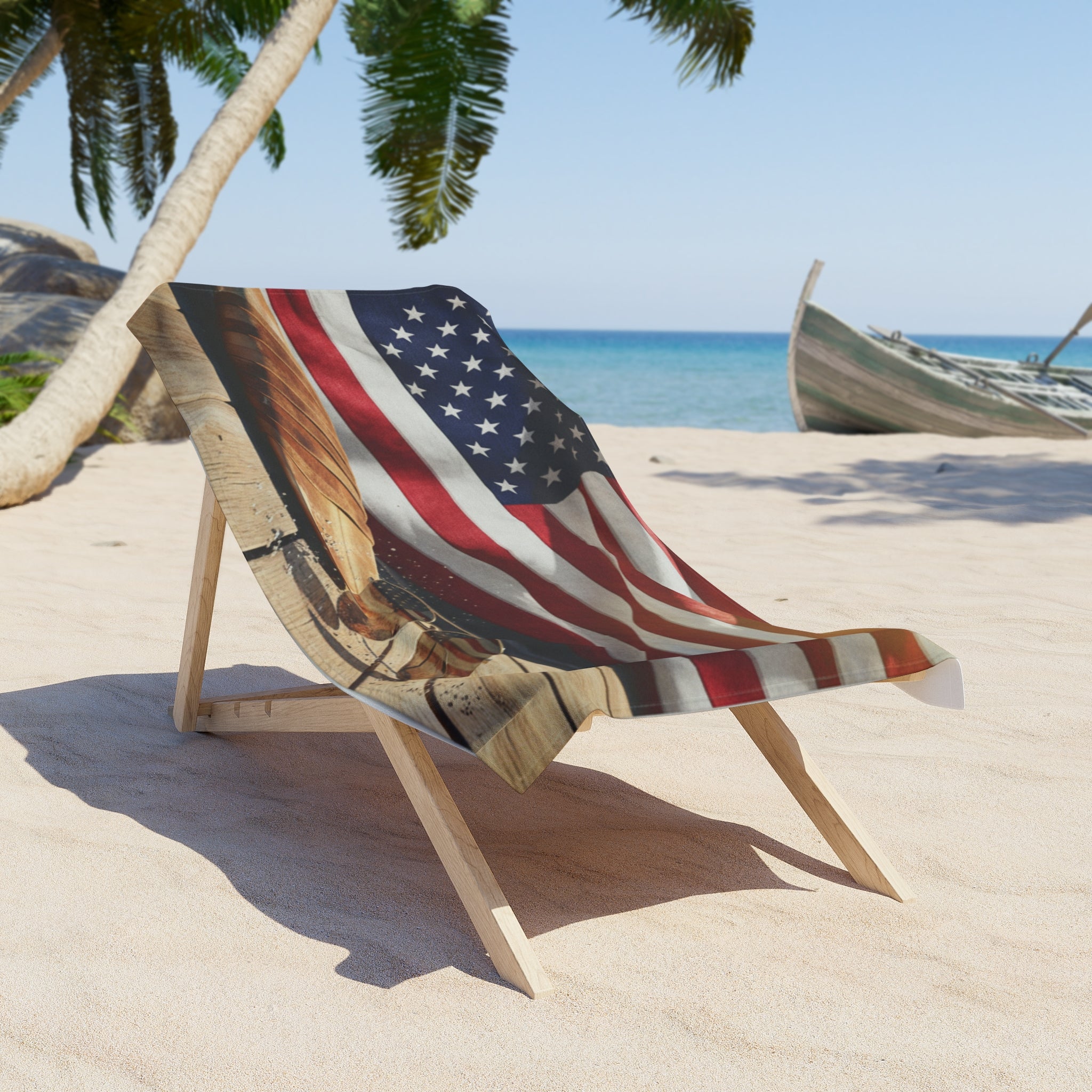 American Flag Beach Towel – Patriotic USA Stars & Stripes Summer Towel