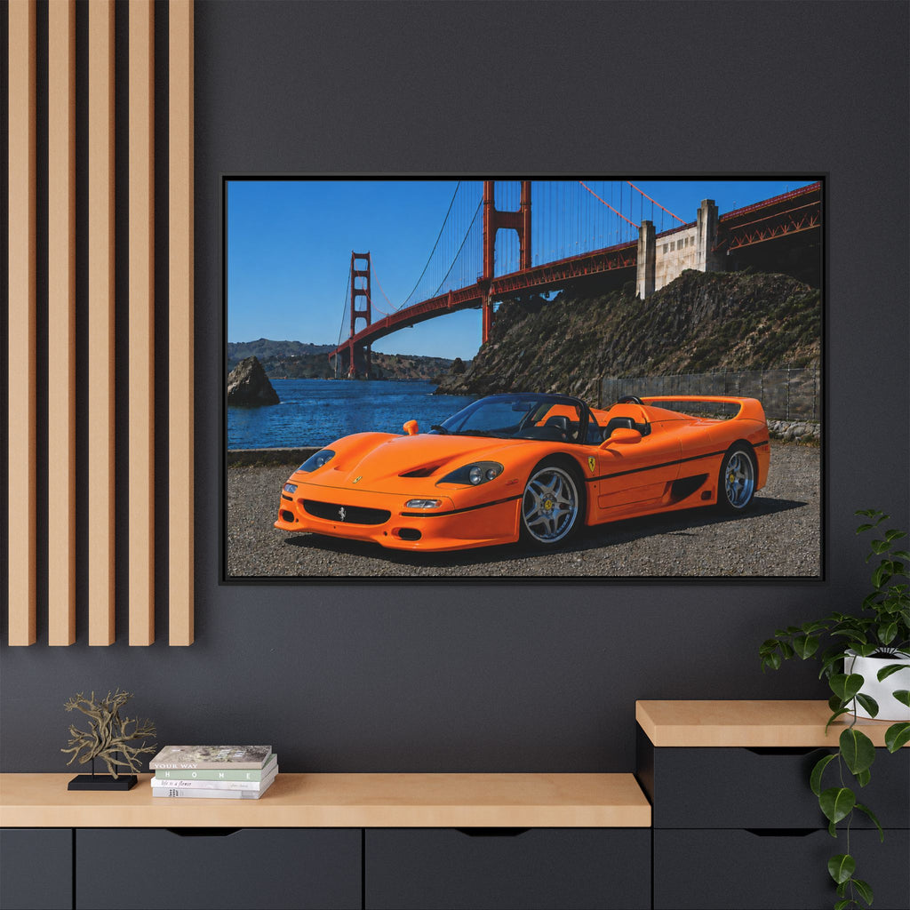 Ferrari F50 1995 - Golden Gate Bridge - Framed Canvas Print - Stunning