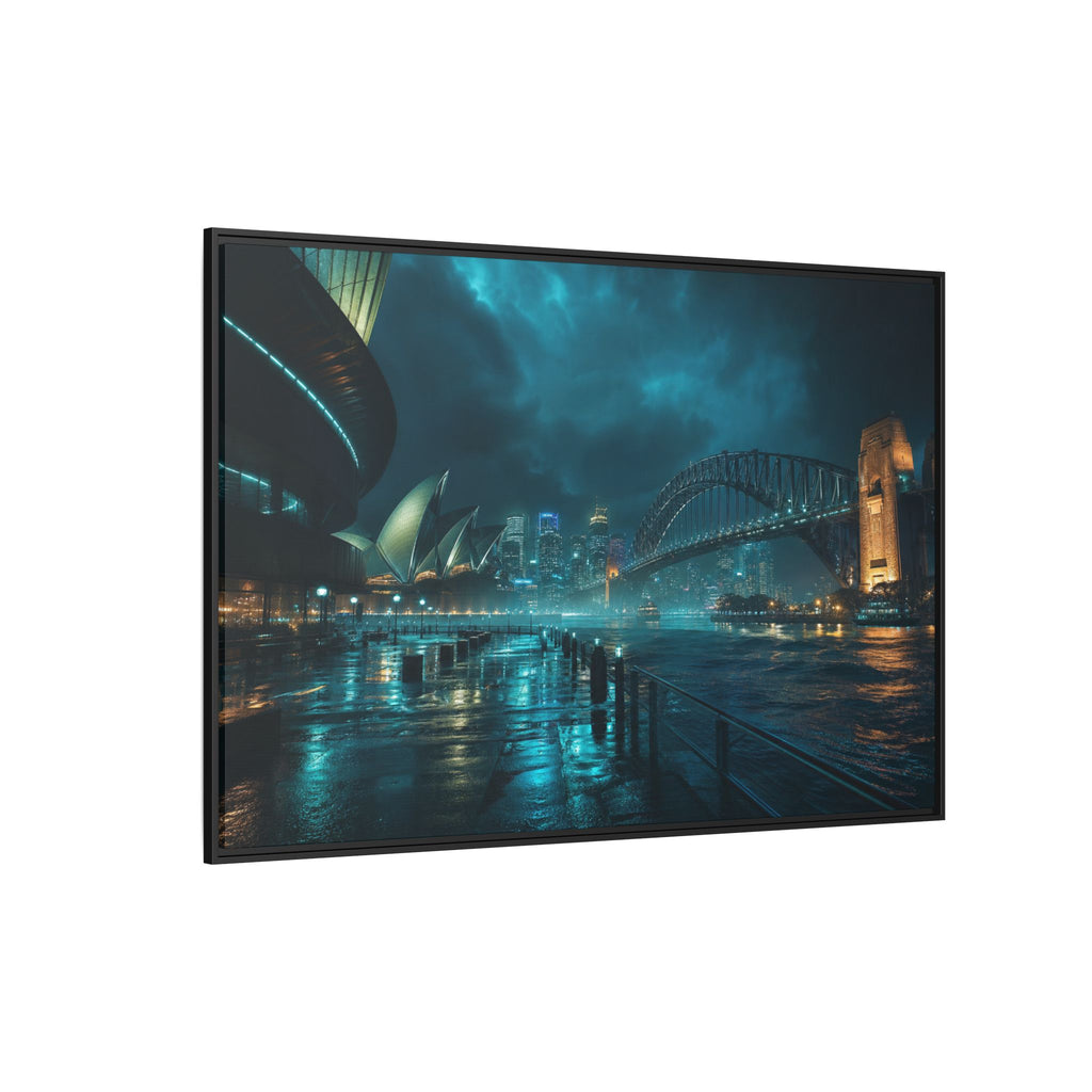 Sydney Harbor Night Canvas Wall Art Print Ready to Hang