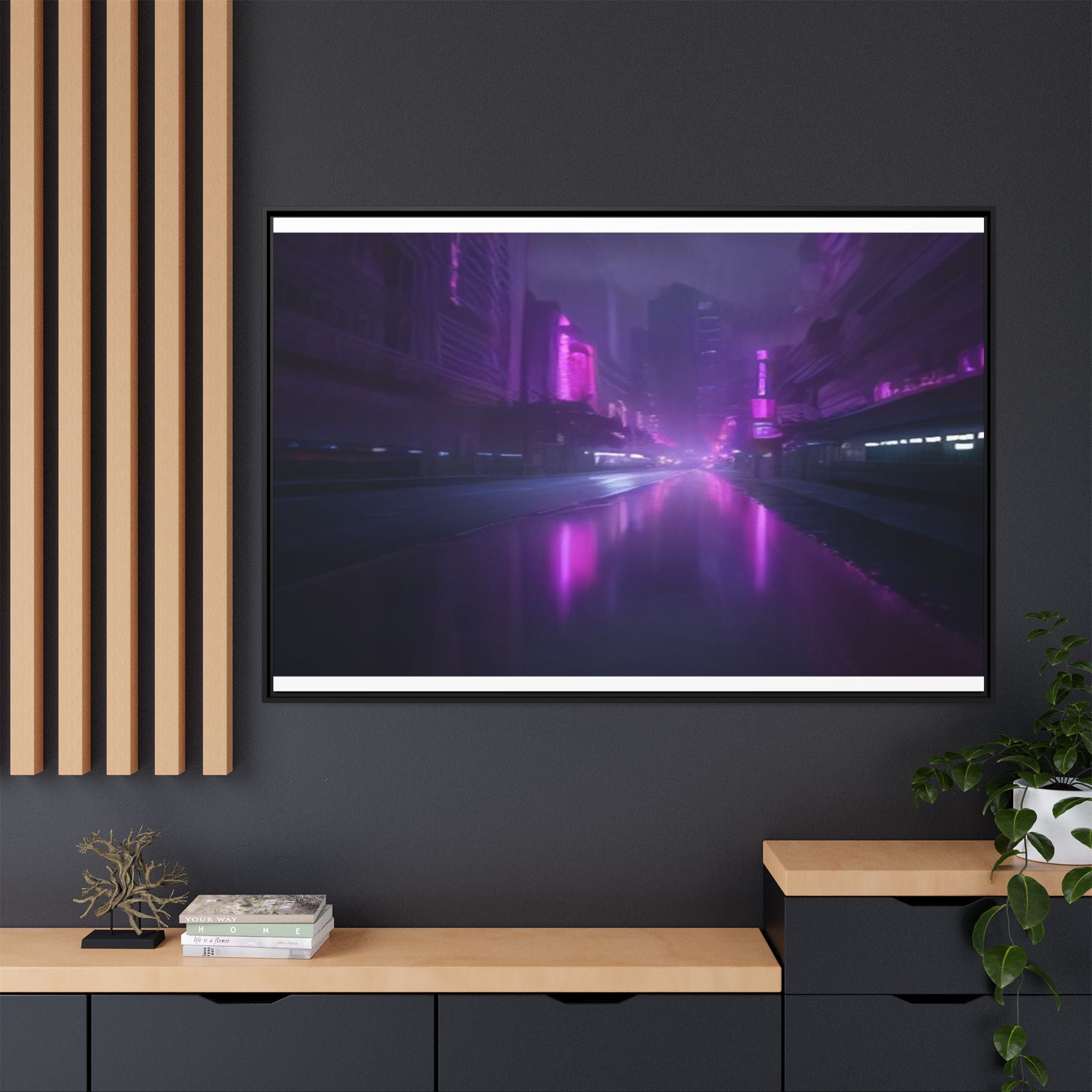 Las Vegas Neon Night Canvas Wall Art Print Ready to Hang