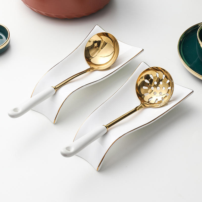 Kitchen Ceramic Soup Ladle Spoon Spatula Rack
