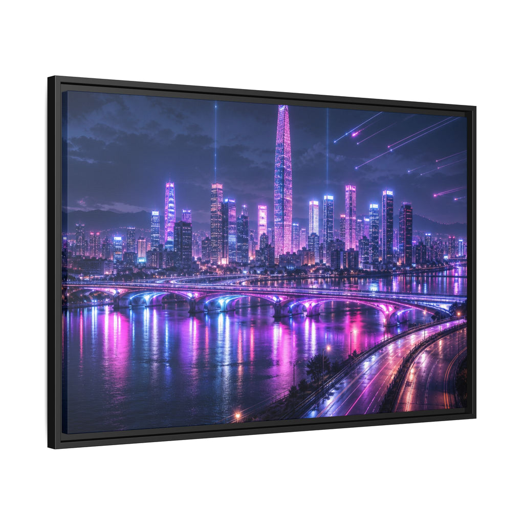Seoul Night Skyline Canvas Wall Art Print Ready to Hang