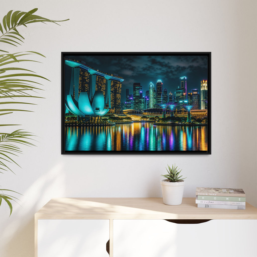 Singapore Marina Bay Night Canvas Wall Art Print Ready to Hang