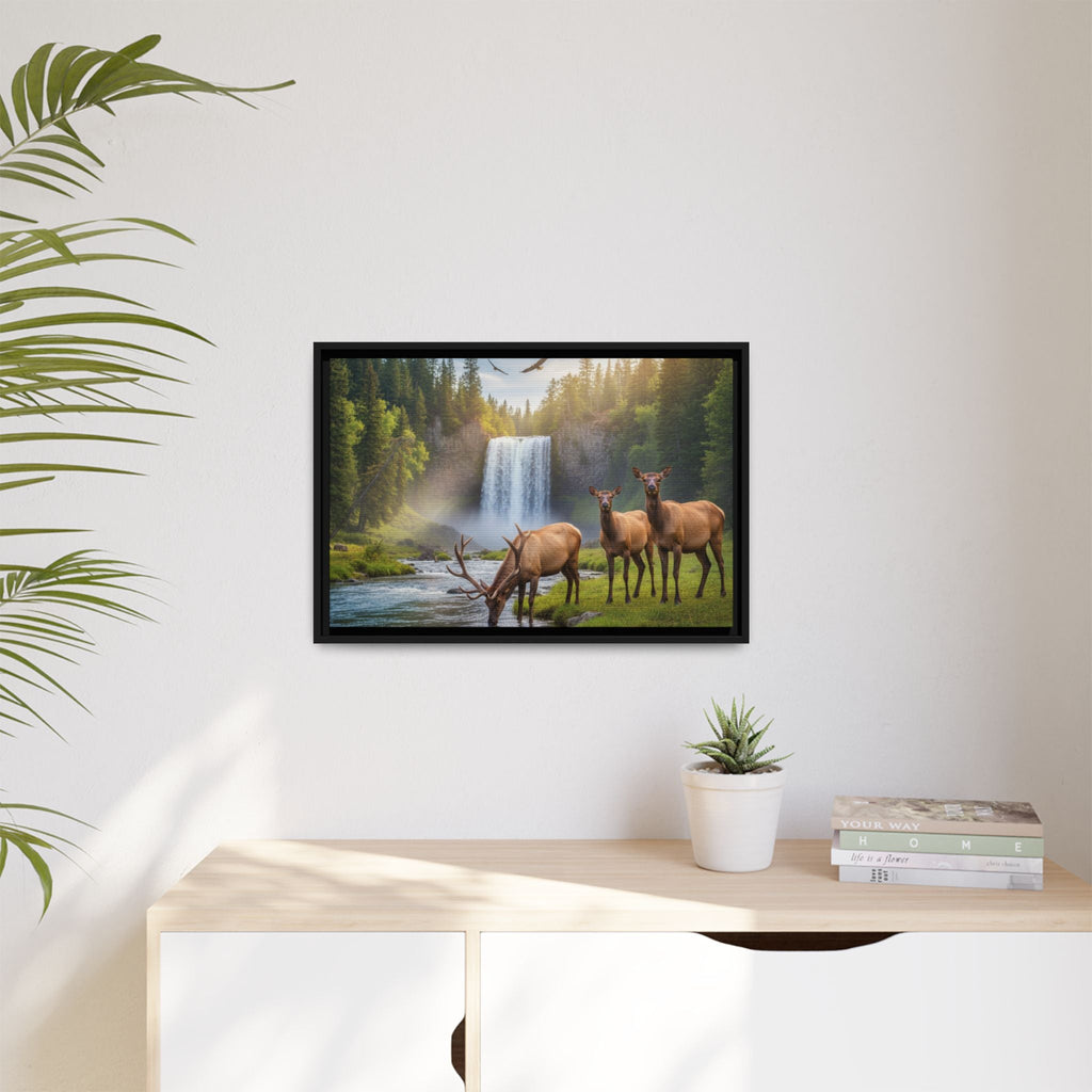 Elk Forest Landscape Wall Art - Eagles Flying - Stunning