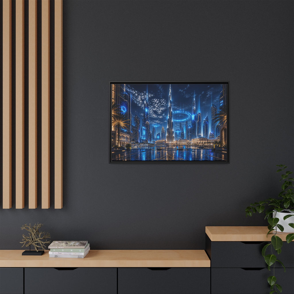 Dubai Night Skyline Canvas Wall Art Print Ready to Hang