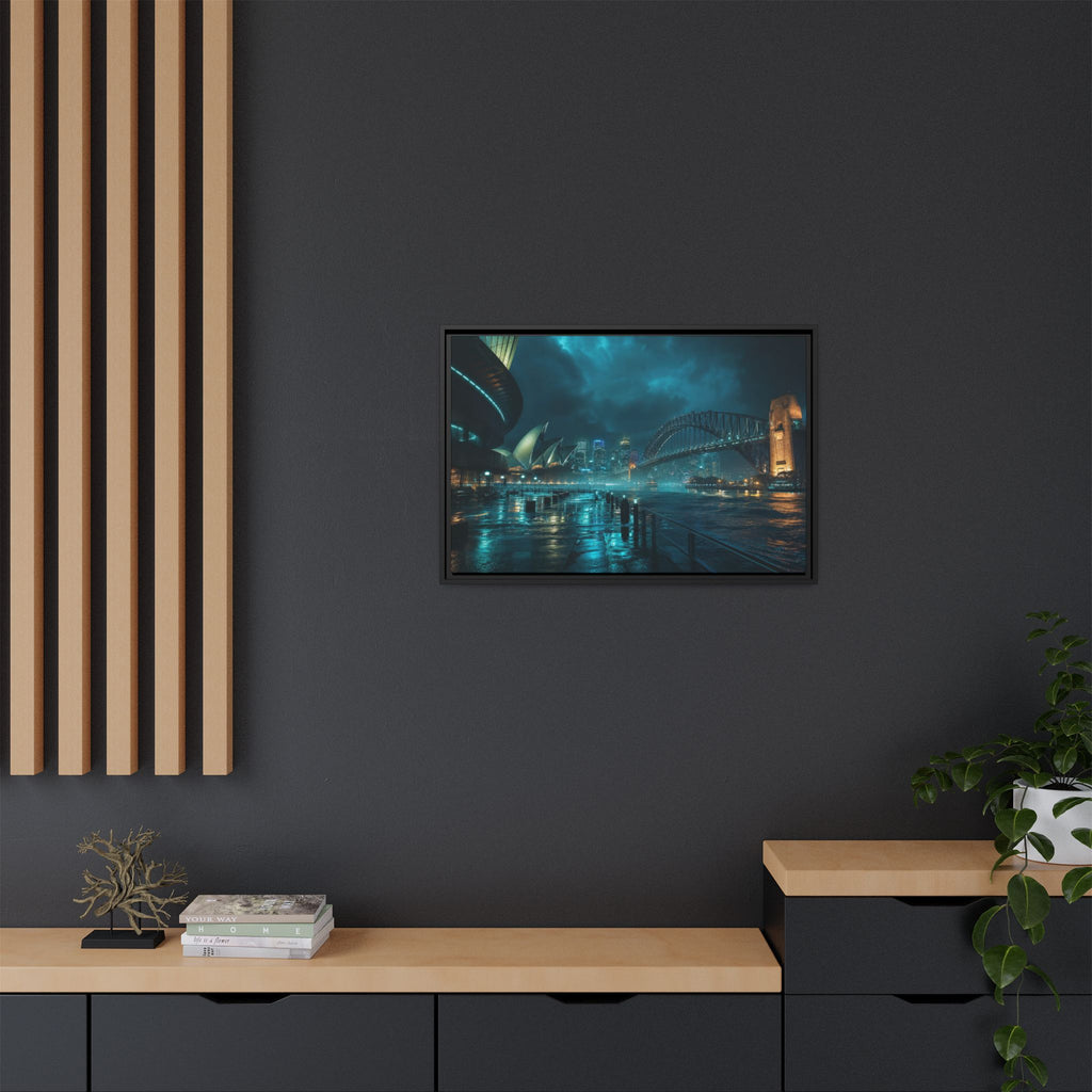 Sydney Harbor Night Canvas Wall Art Print Ready to Hang