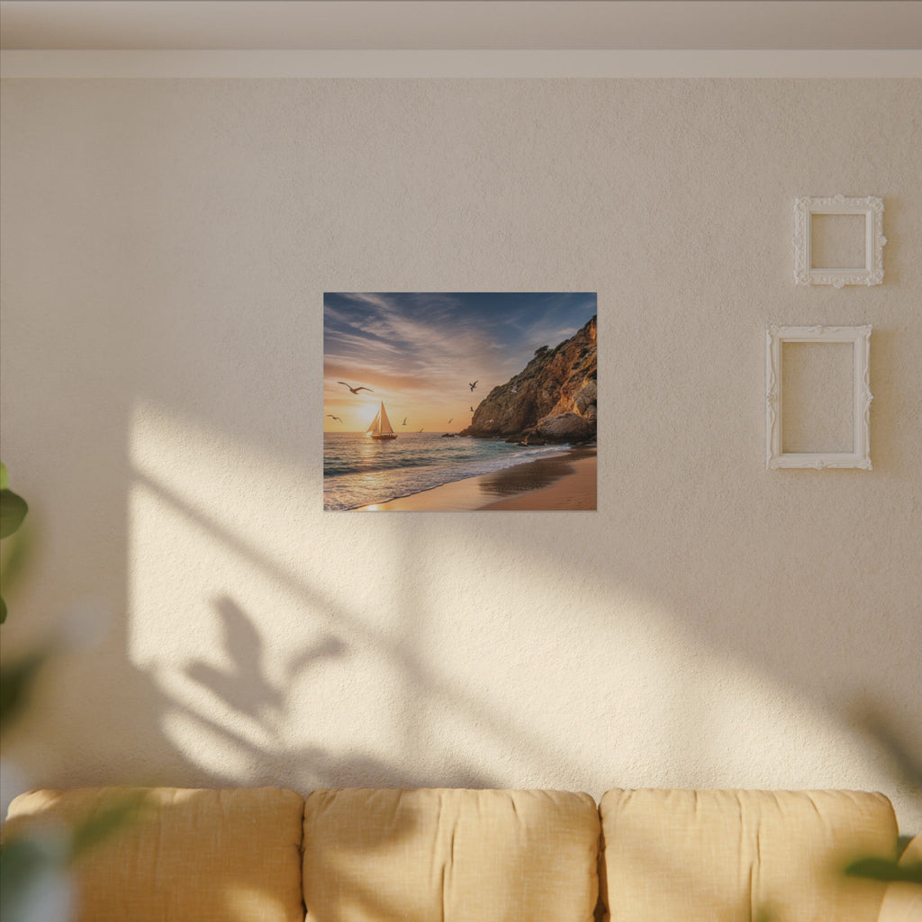 Seaside Sunset Sail Canvas
