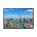 Dubai Skyline Matte Canvas Print (Framed) — Burj Khalifa Aerial Cityscape Wall Art