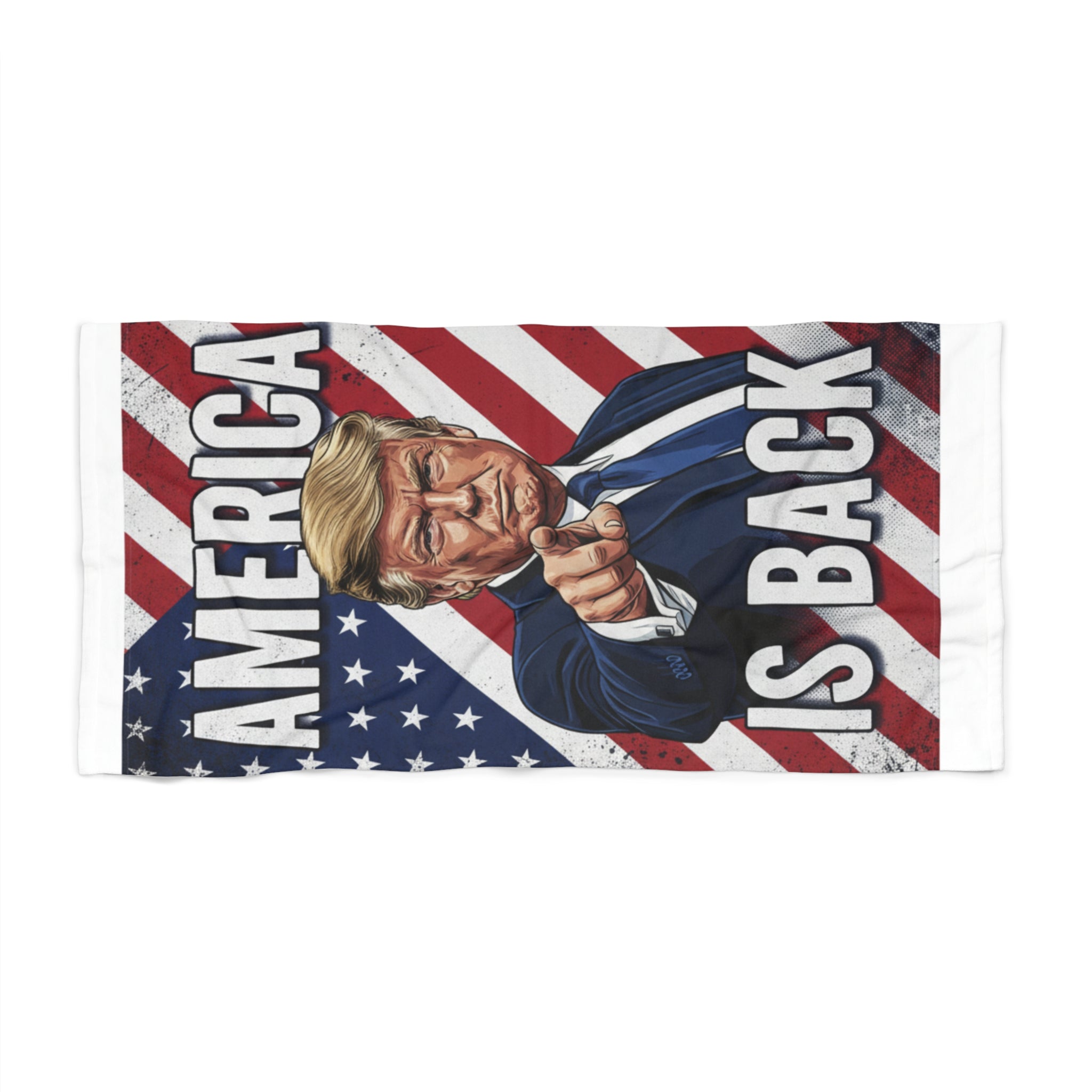 Patriotic Leader Beach Towel — "America Is Back"