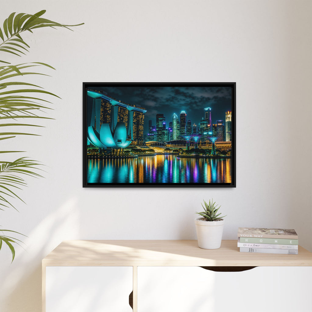 Singapore Marina Bay Night Canvas Wall Art Print Ready to Hang