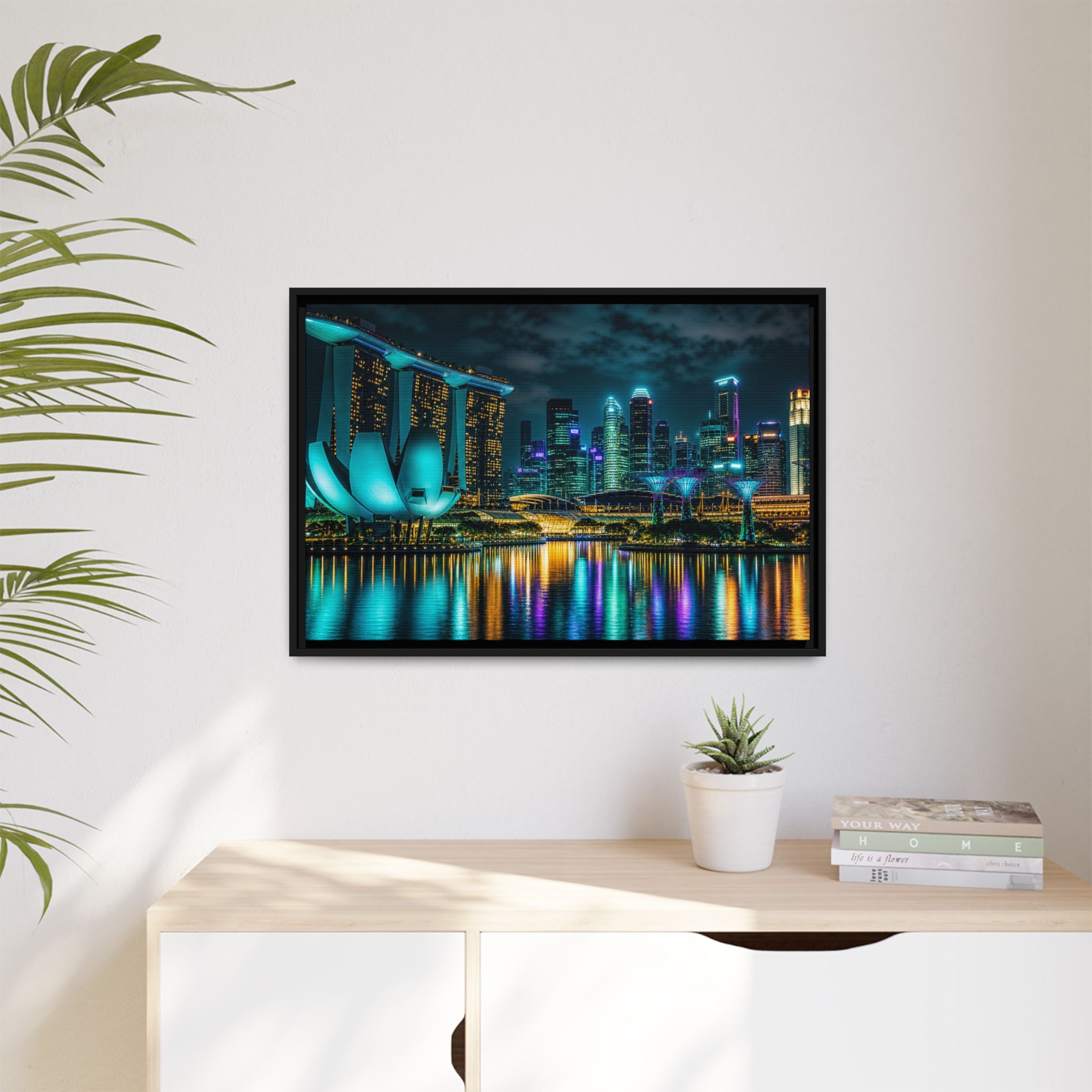 Singapore Marina Bay Night Canvas Wall Art Print Ready to Hang