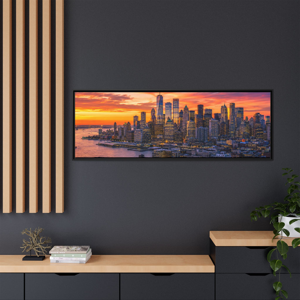 New York City Stunning — Vibrant Skyline Sunset Canvas Wall Art
