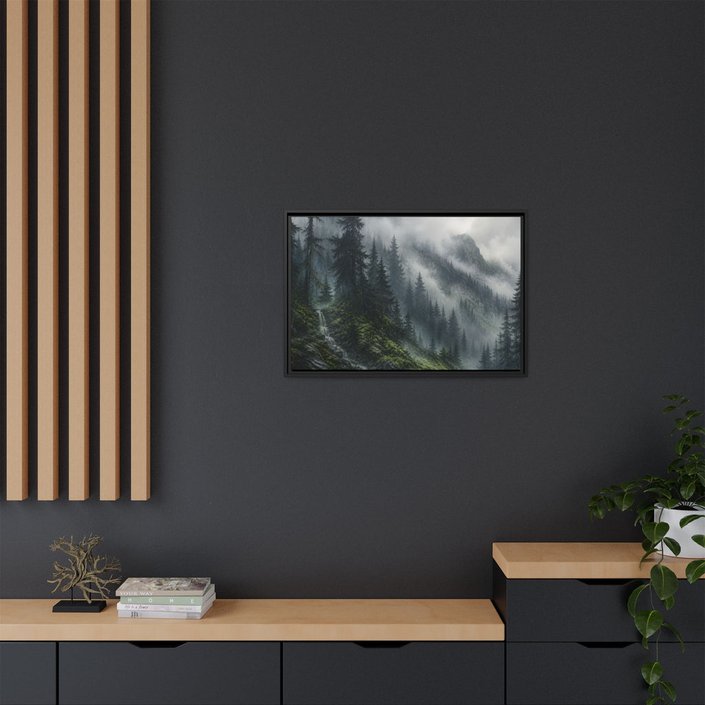 Cascades Fog Forest Canvas Wall Art Print Ready to Hang
