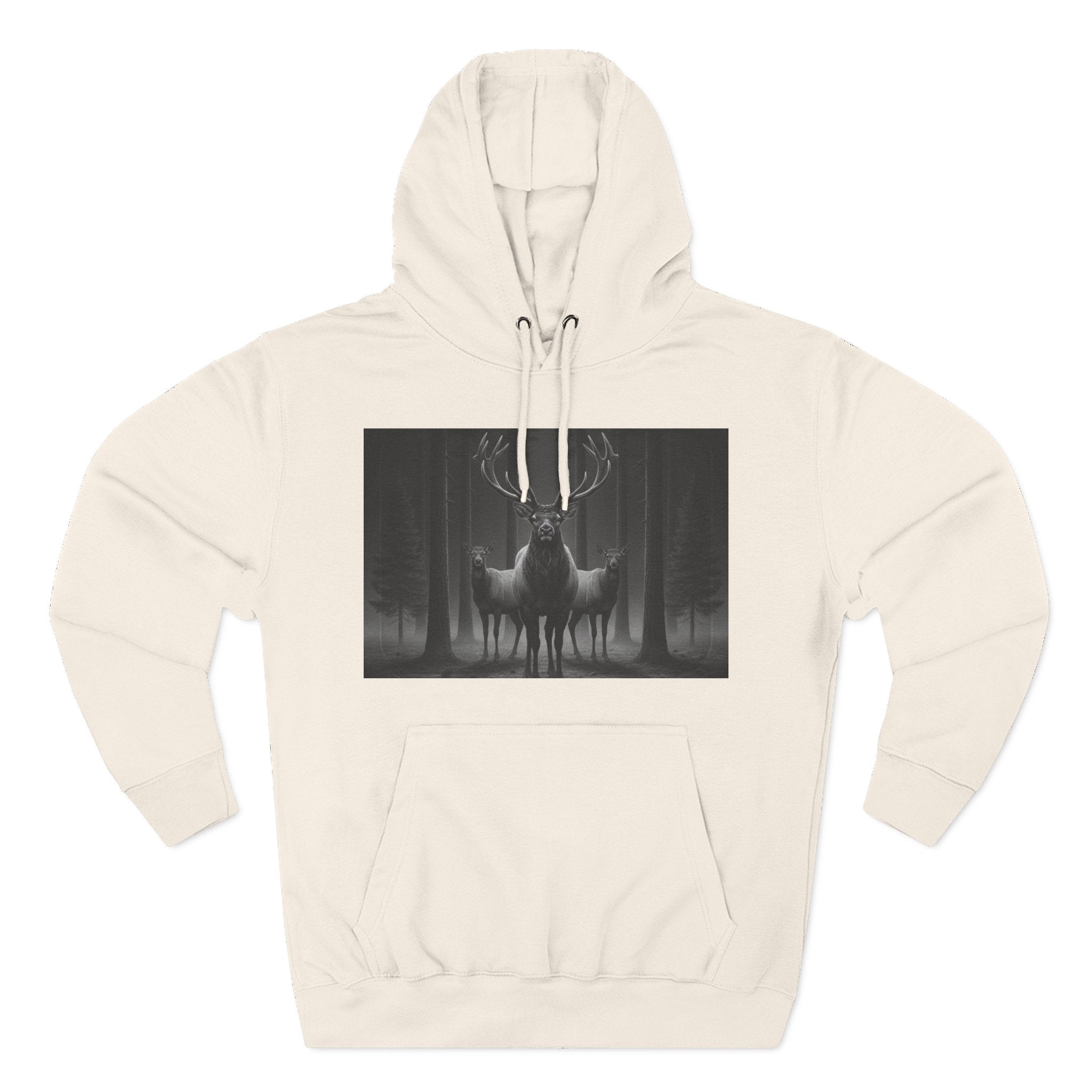 Mystic Stag Hoodie — Dark Forest Elk Trio Graphic Fleece