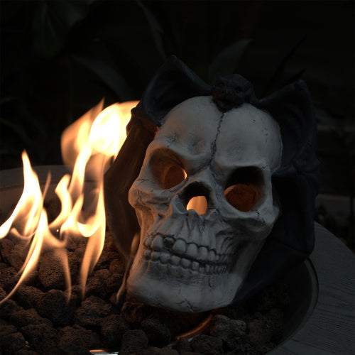Fire Pit Demon Skull Gas Log For Ventless Vent Free, Propane, Gel, Ethanol