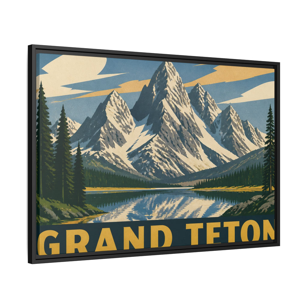 Grand Teton Vintage Travel Poster Canvas Wall Art Print Ready to Hang