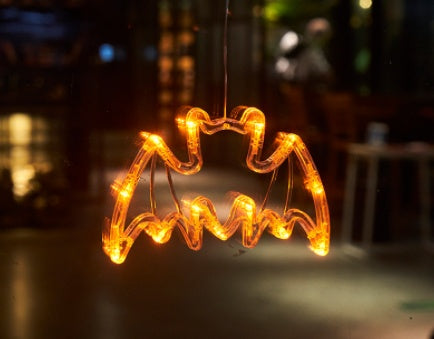 Halloween Window Hanging LED Lights Spider Pumpkin Hanging Ghost Horror