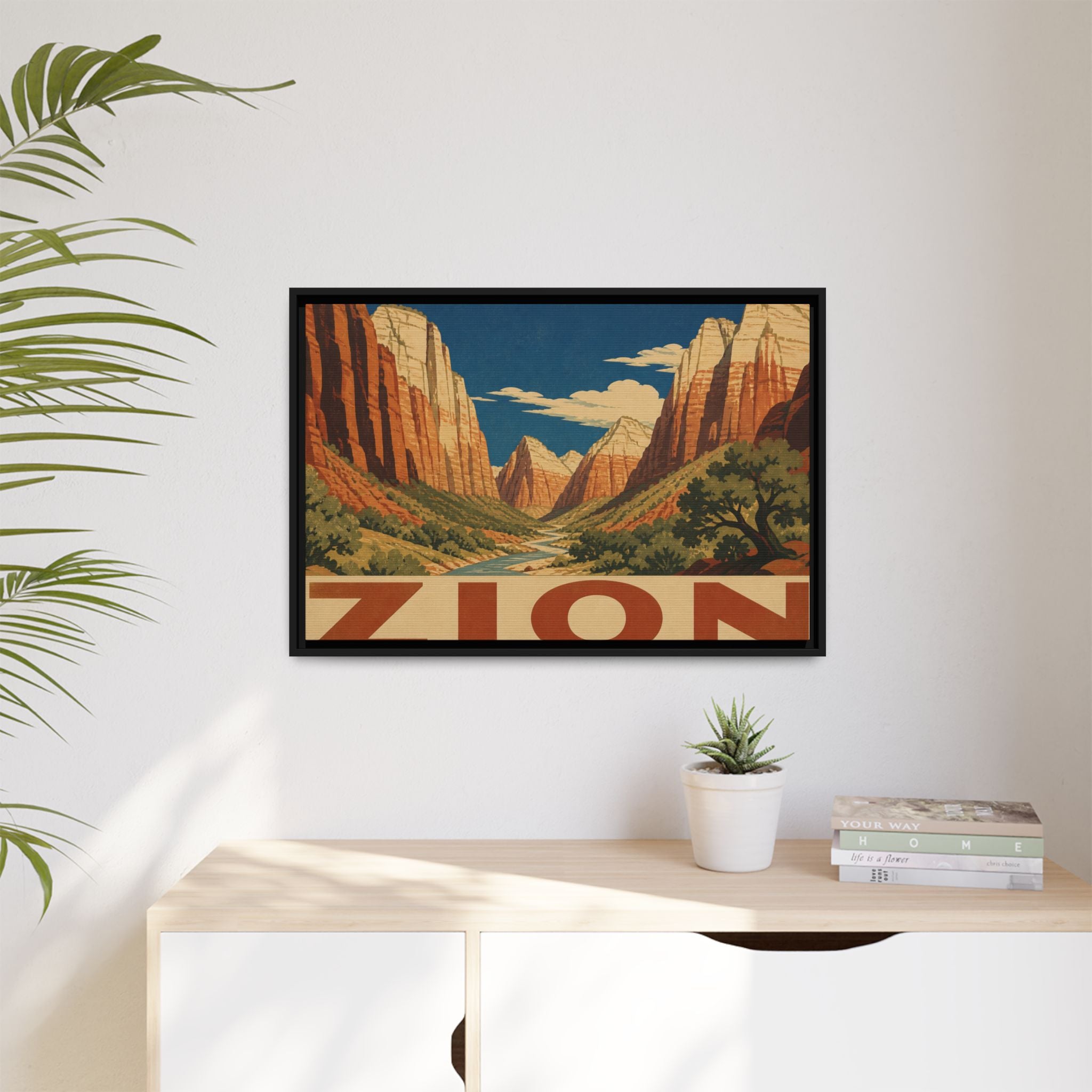 Zion Vintage Travel Poster Canvas Wall Art Print Ready to Hang