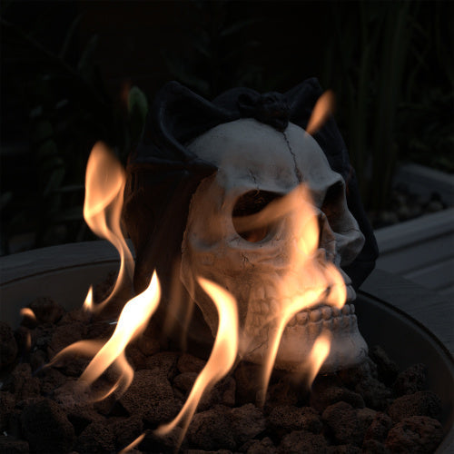 Fire Pit Demon Skull Gas Log For Ventless Vent Free, Propane, Gel, Ethanol