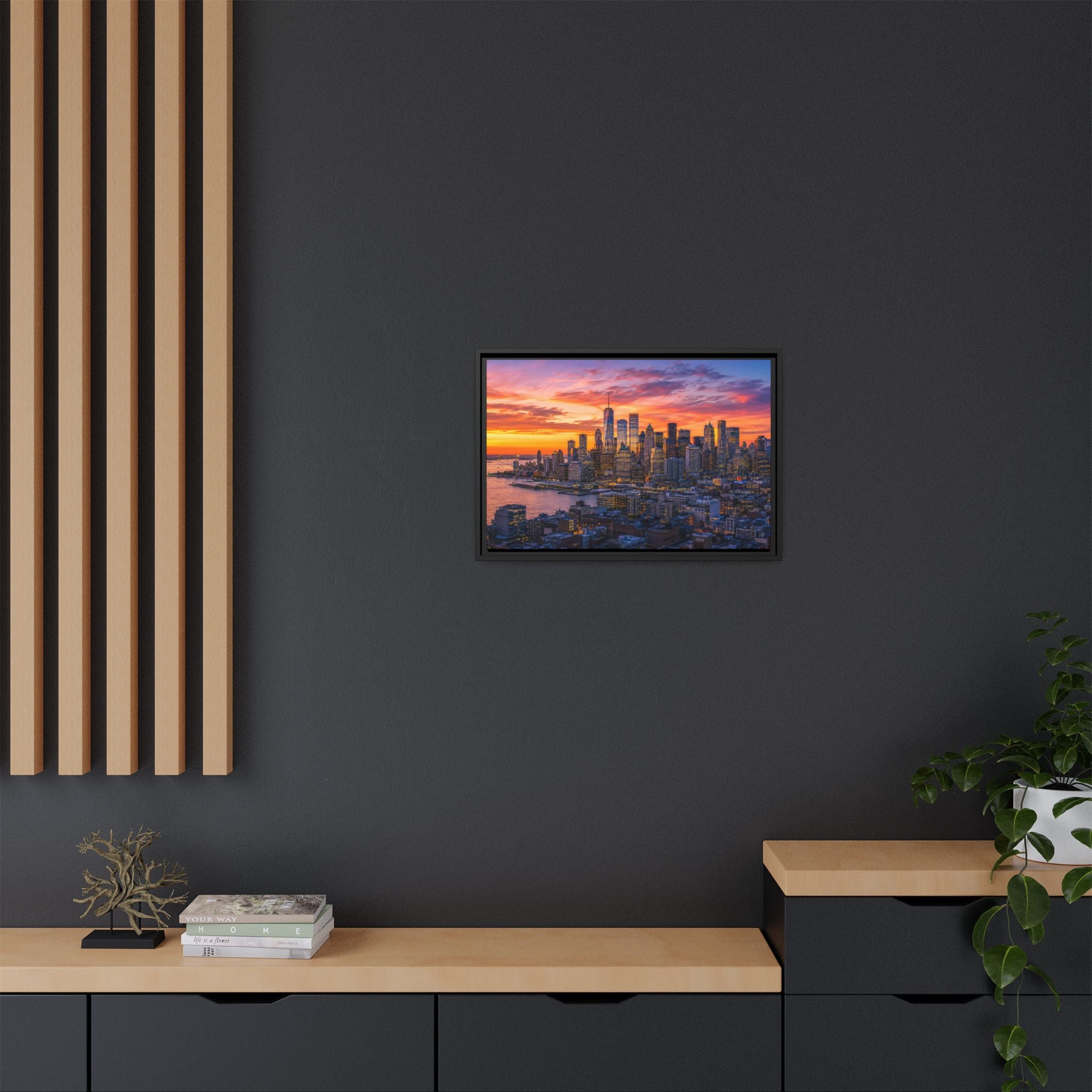 New York City Stunning — Vibrant Skyline Sunset Canvas Wall Art