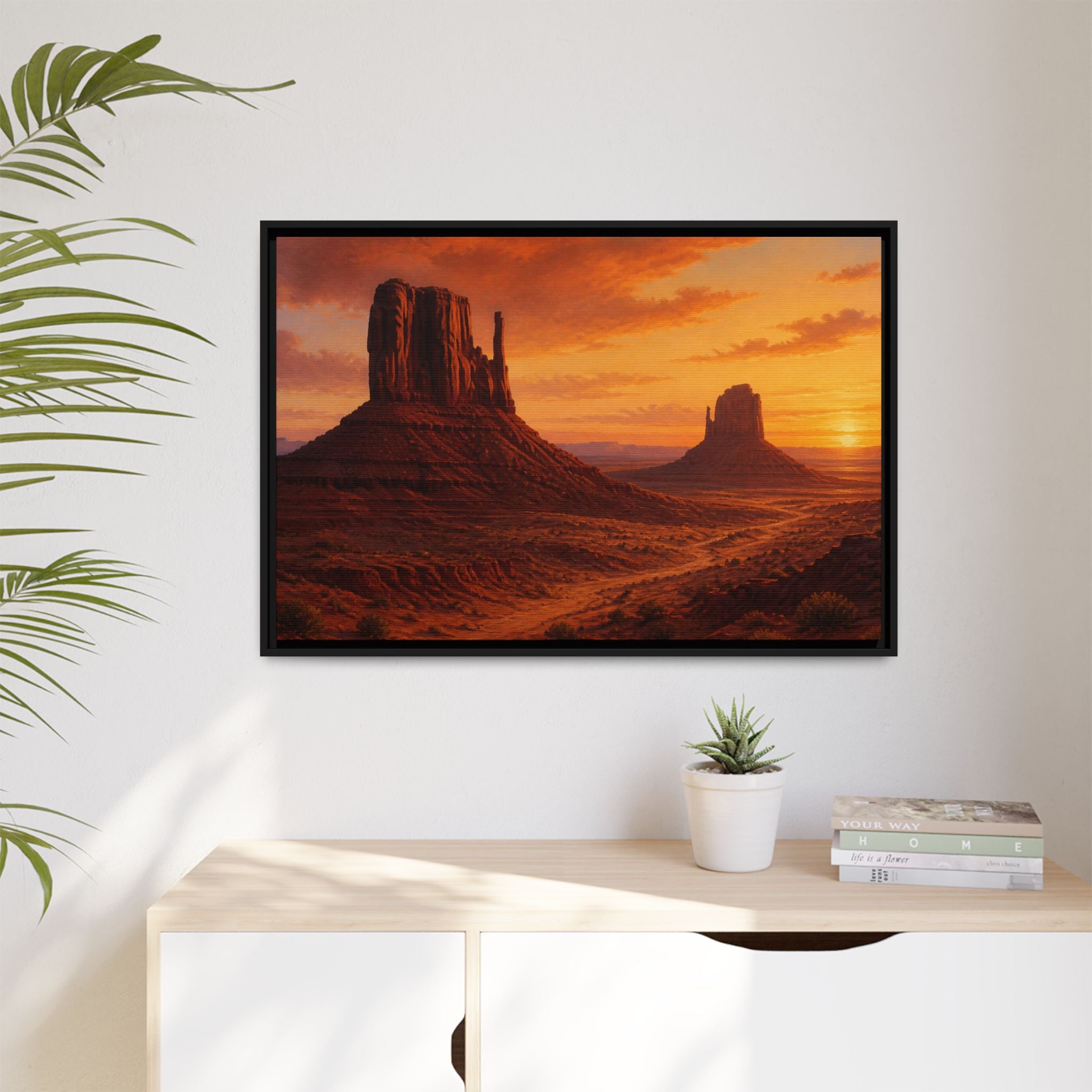 Monument Valley Sunset Canvas Wall Art Print Ready to Hang