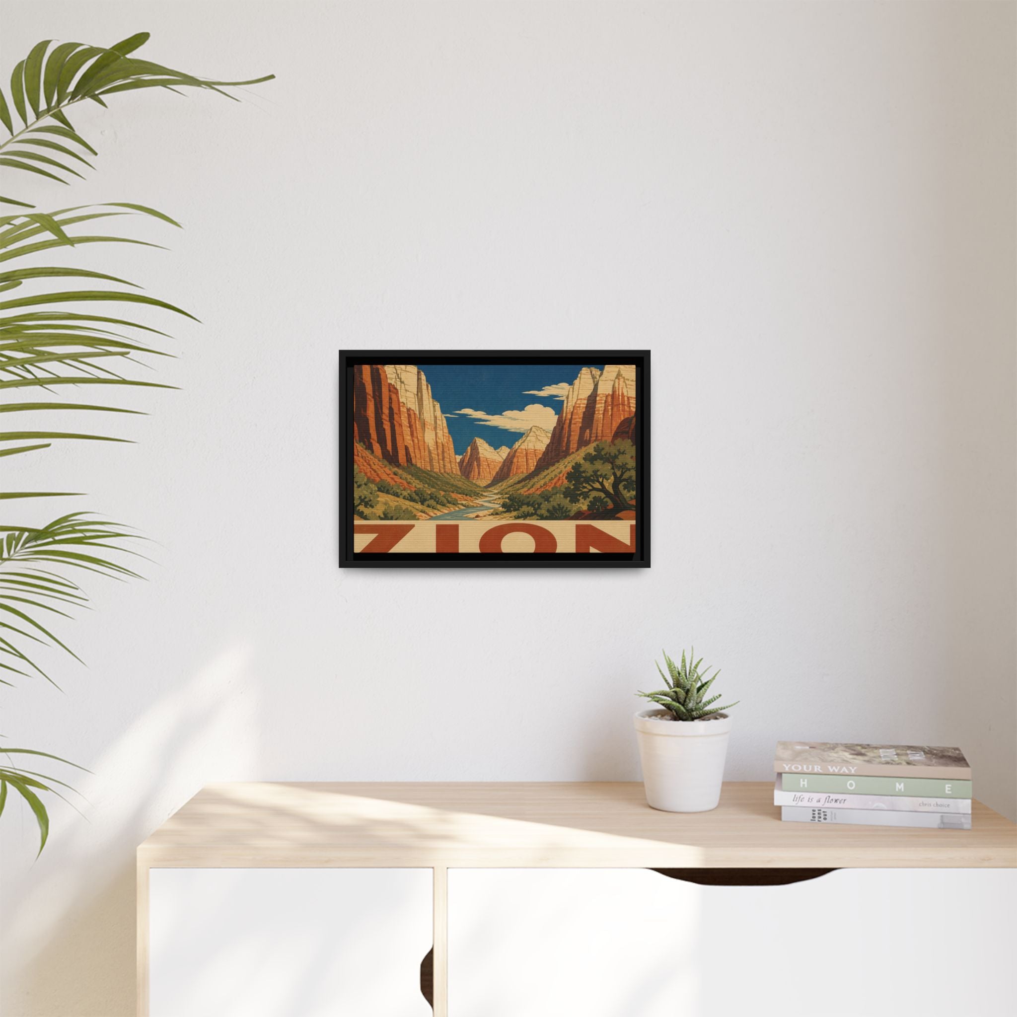 Zion Vintage Travel Poster Canvas Wall Art Print Ready to Hang