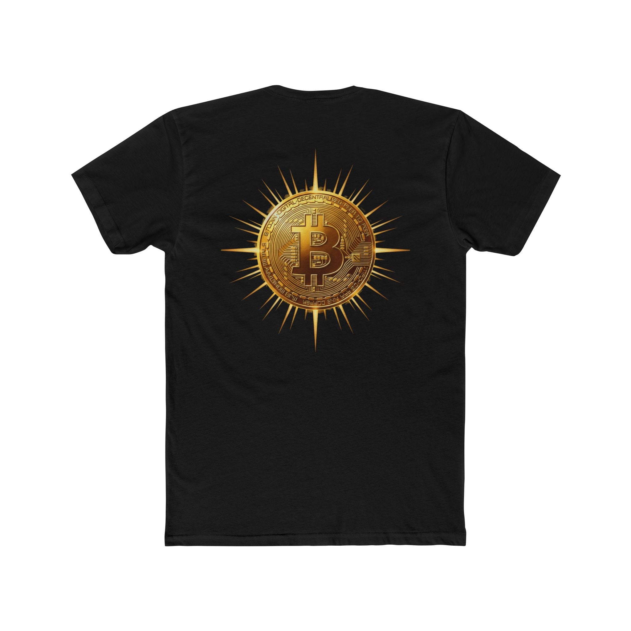 Bitcoin Crew Tee — Golden Crypto Coin Graphic T‑Shirt