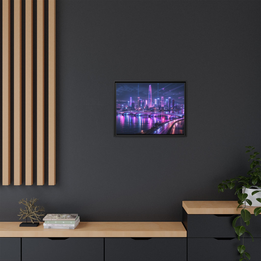 Seoul Night Skyline Canvas Wall Art Print Ready to Hang